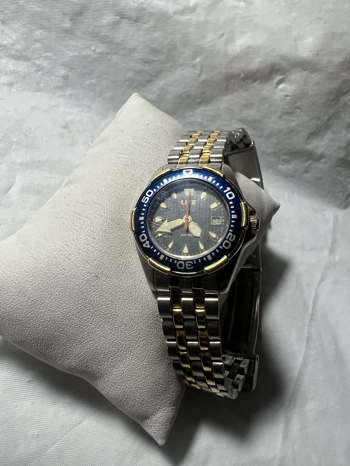 LIFE, Classic design navy blue, date, rotating bezel,Super Luminous,WR50M,St/Ste