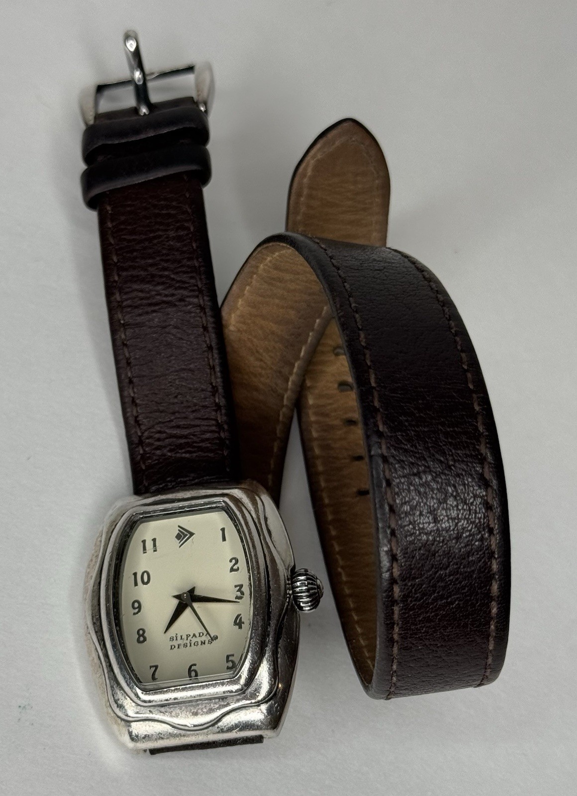 SILPADA DESIGNS Watch Women’s Vintage Analog Brown Leather Wrap-Around Band 30mm