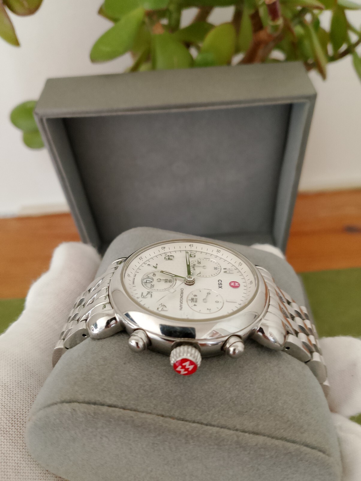 MICHELE CSX,CX39 CHRONOGRAPH Stain Still BAND WATCH for women MW03D00A0025