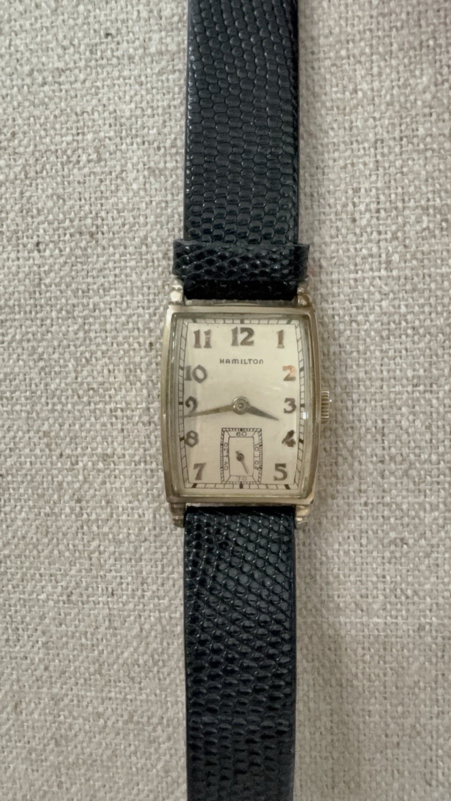 Vintage 1940s Hamilton Myron 10k GF Tank Watch 17 J 980 Manual-Running