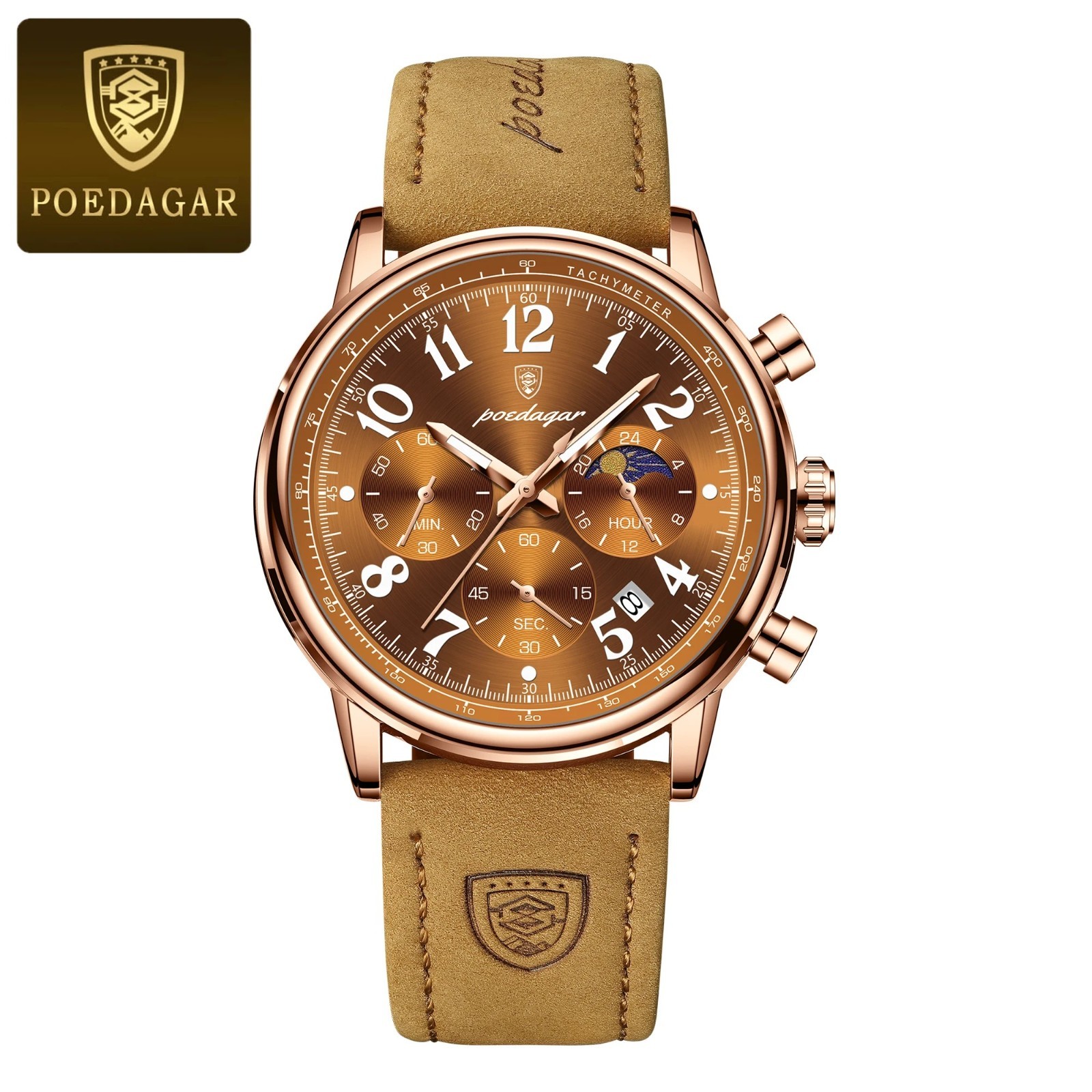 POEDAGAR Luxury Sports Military Men Watch Waterproof Luminous Chronograph Nylon
