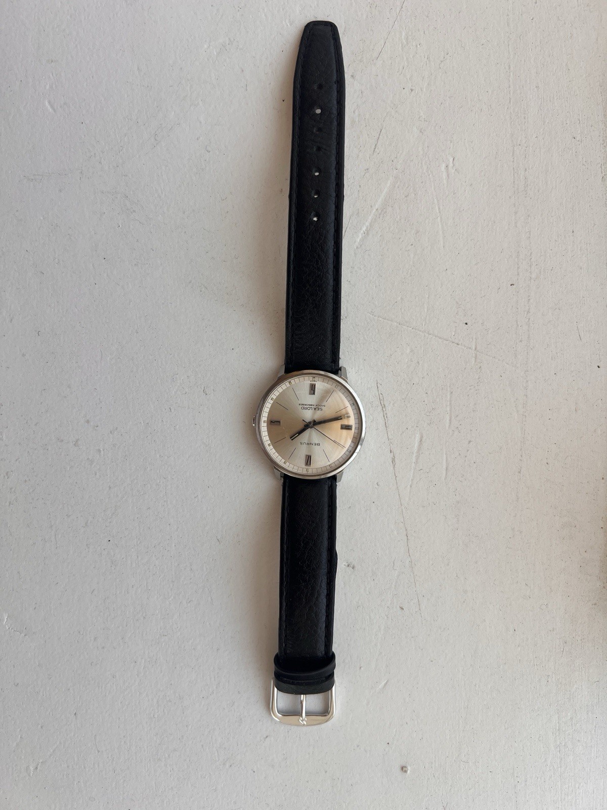 Benrus Sea Lord Shock-Absorber Manual Wind Silver Mid-Century Watch