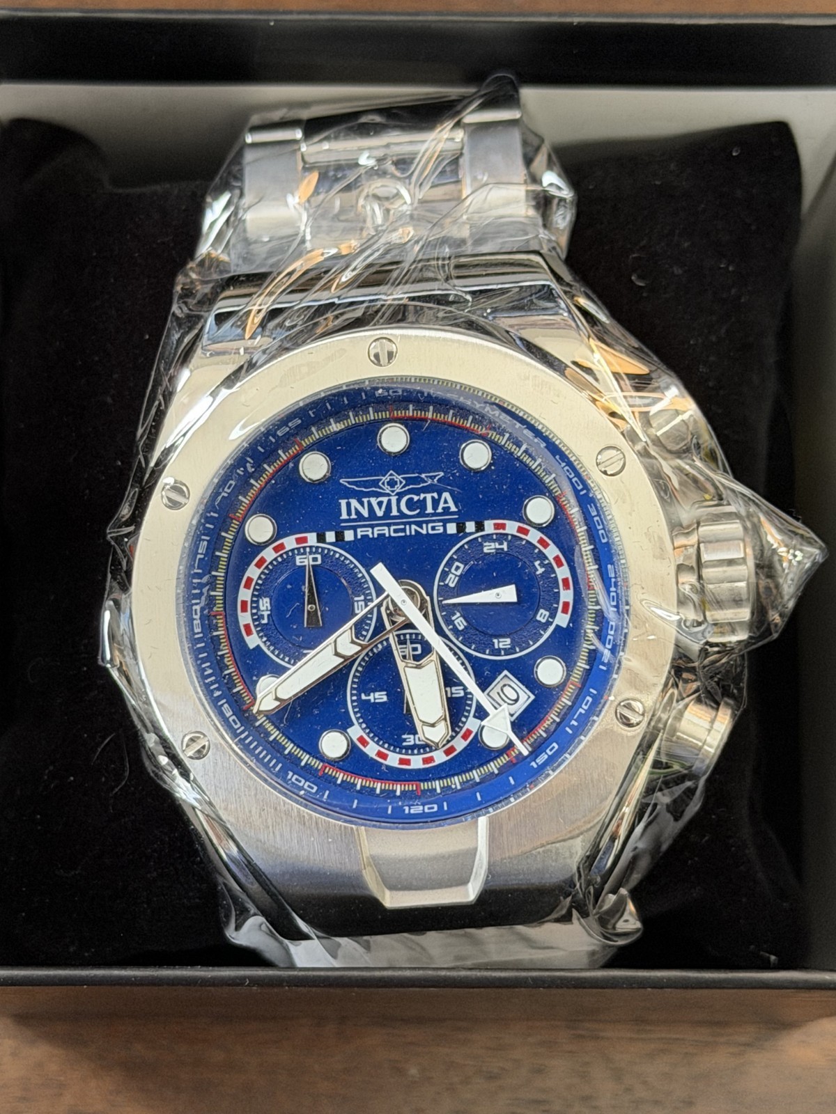 Invicta Racing 47745 Chronograph 45mm Blue Dial – NEW – Full Set – Wrapped