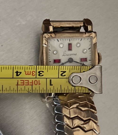 Vintage Men’s Lucerne Ruby Diamonds Watch Fancy Lugs Drema 1/20 10k GF Bracelet