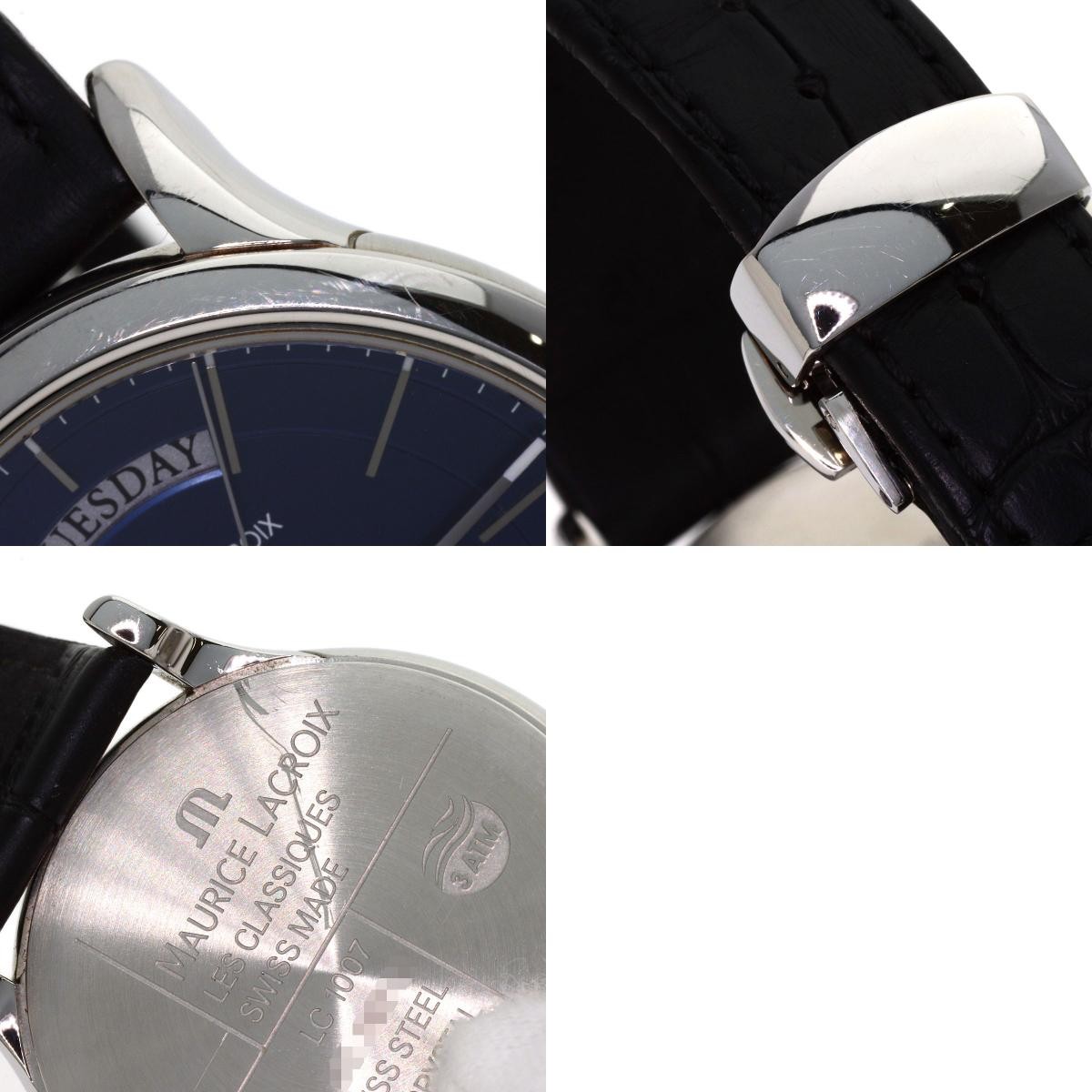[B1R] Maurice Lacroix Le Classique Stainless Leather Men’s Watch [g3v]