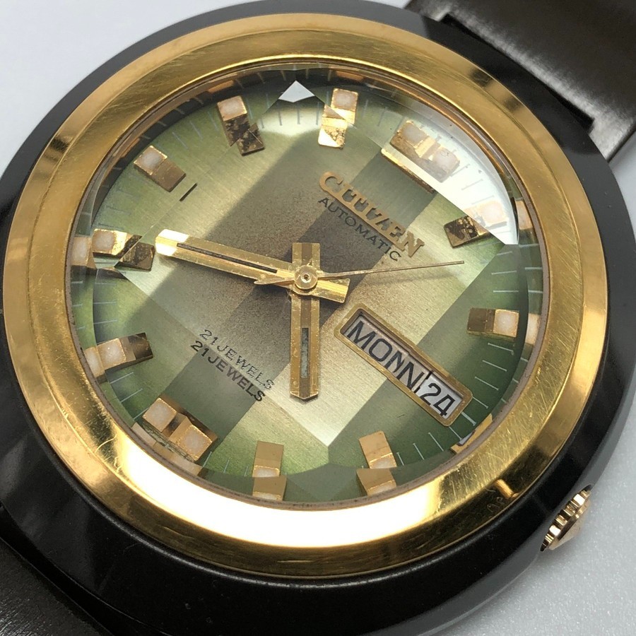 Rare NOS Vintage 1974 Citizen CUSTOM V2 New Old Stock Black Case Automatic #2406