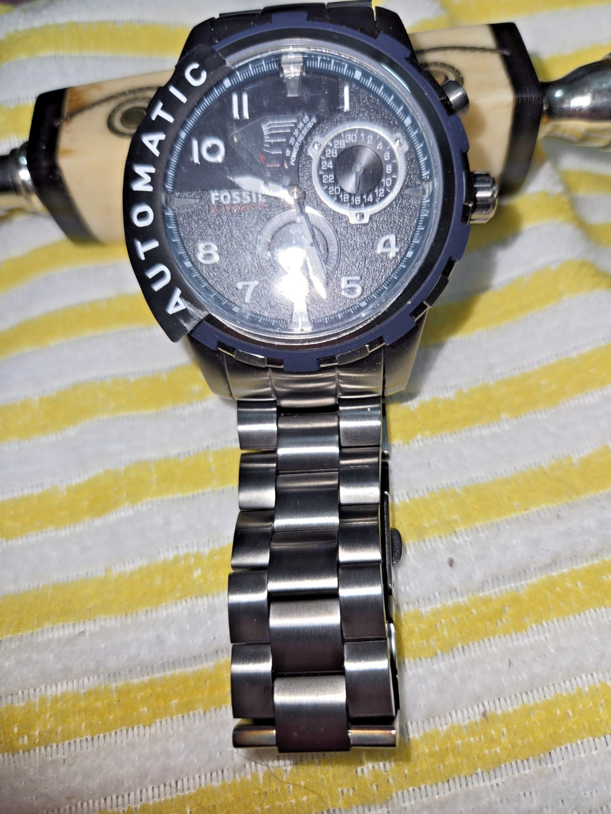 Rare Fossil ME3039 Automatic Black Stainless Steel WATCH 45MM NIB ,NEVER WORN!!