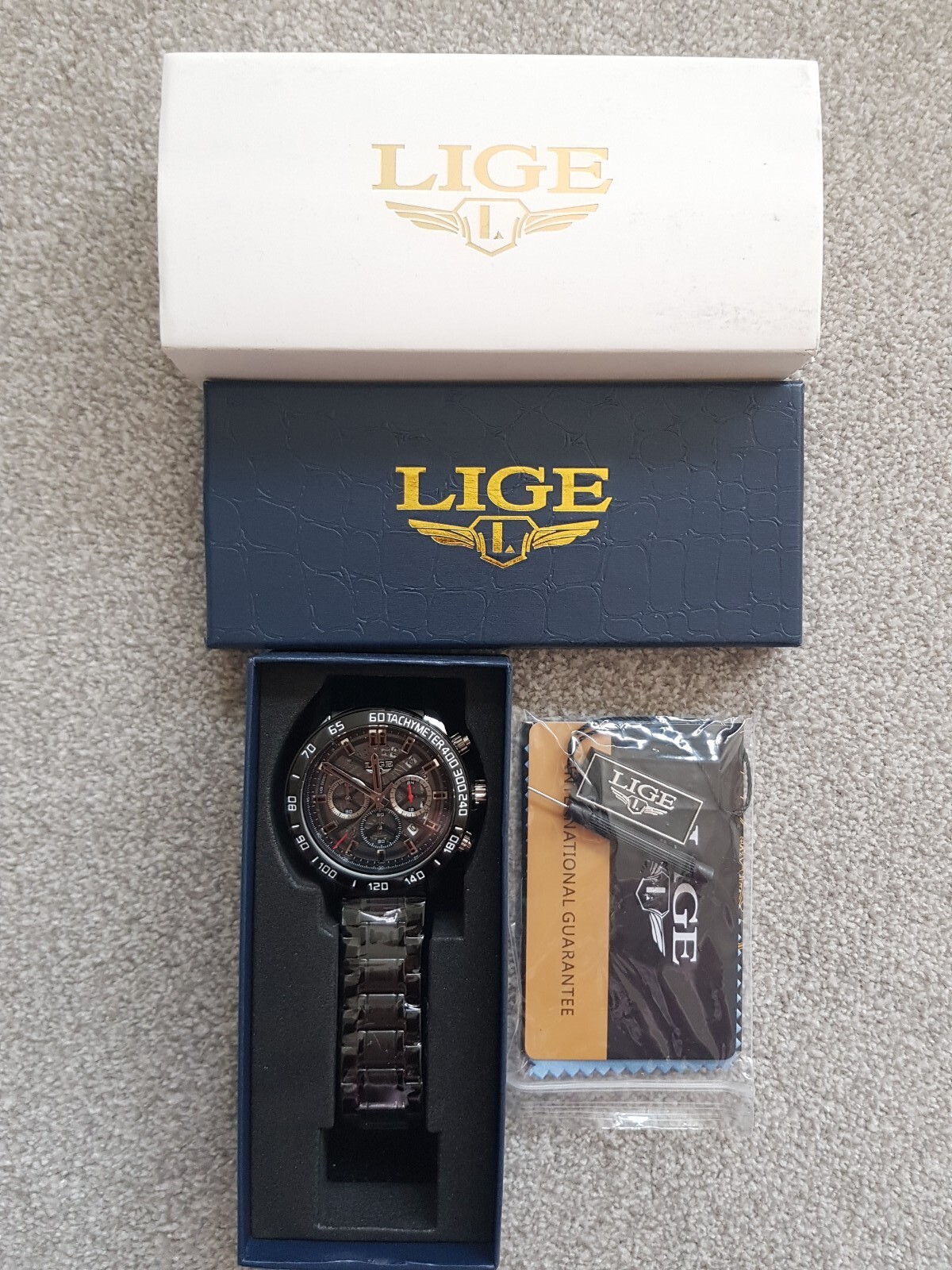 LIGE Men’s Tachymeter 1853 Watch Dream Model 4 Wristwatch Waterproof