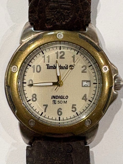 TIMBERLAND INDIGLO 50M Water Resistant Analogue Watch Bronze Bezel Needs Battery