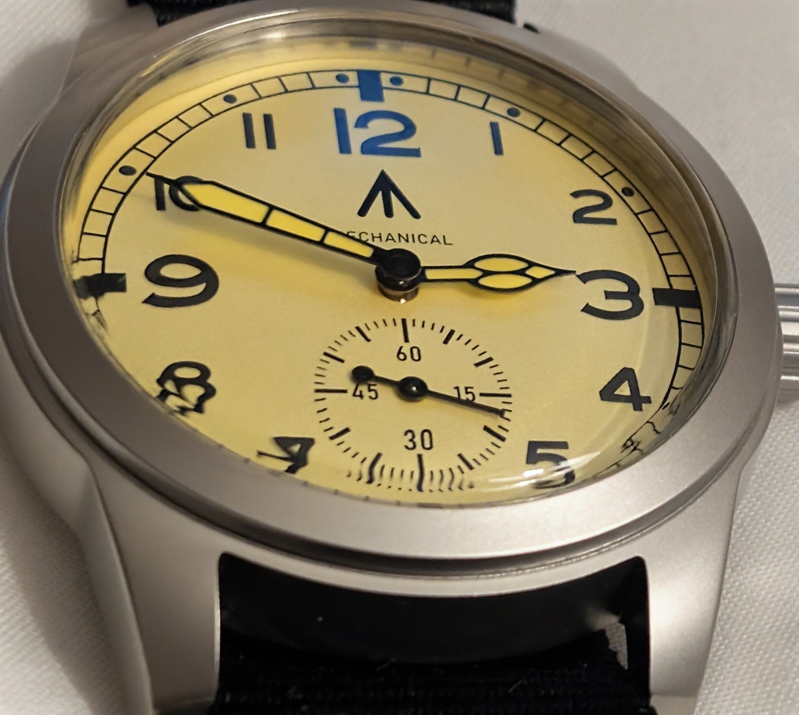 Toujours Pret Mechanical Dirty Dozen Military watch Blasted Stainless steel 39mm