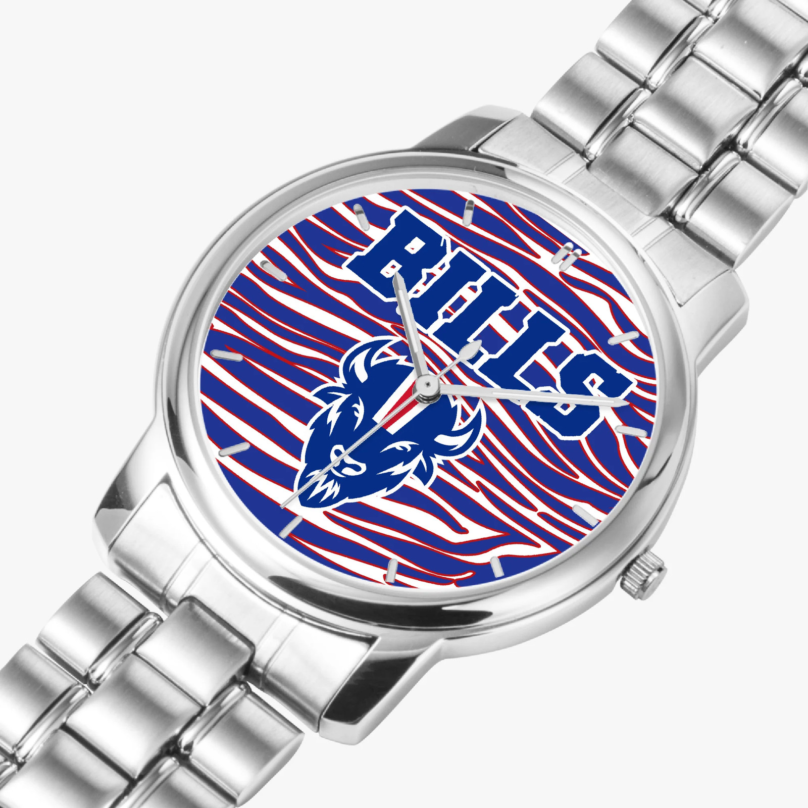 Buffalo Football Bills Folding Clasp Type Stainless Steel Quartz Watch 40mm / S