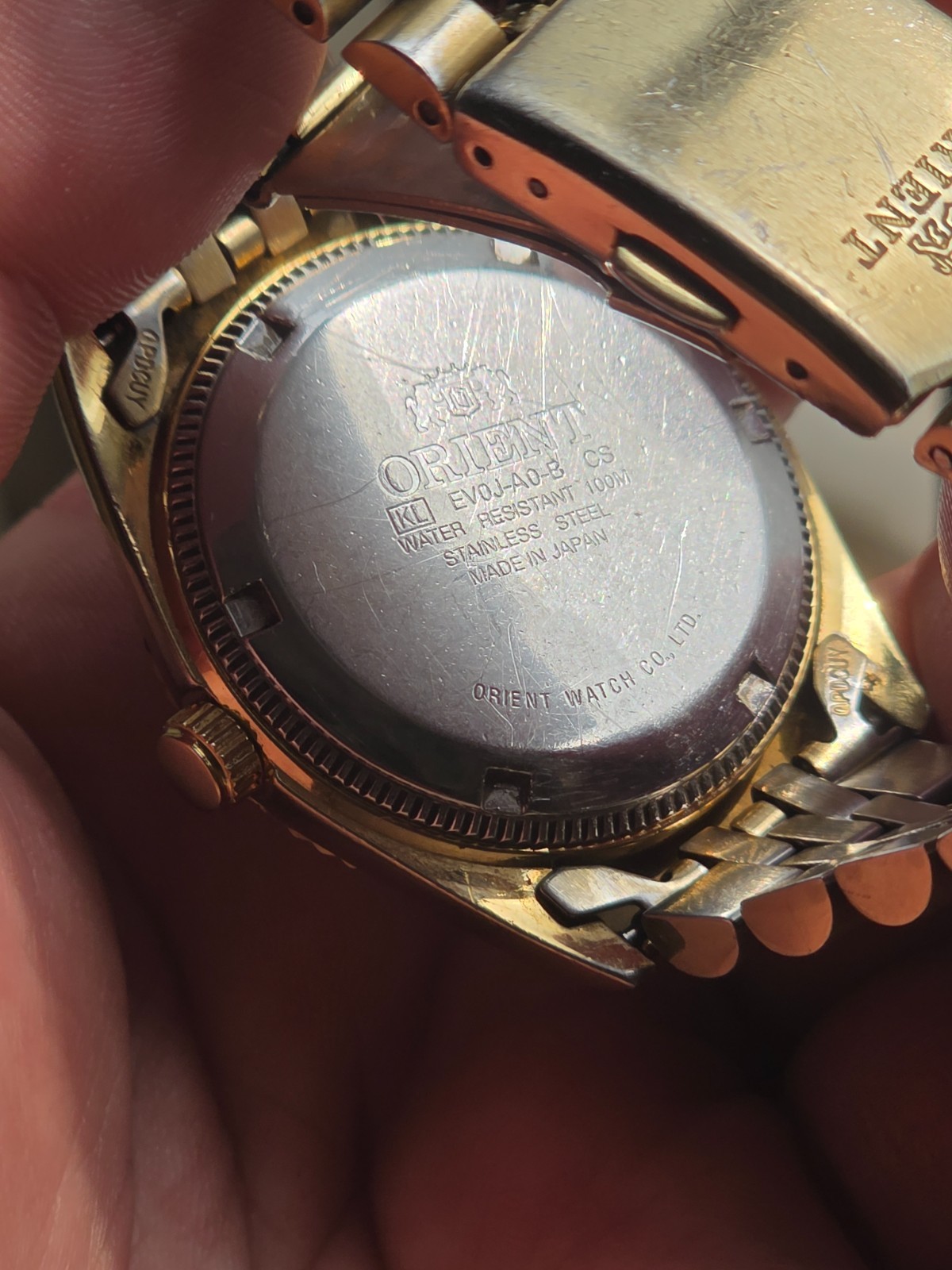 Rare Orient President Day Date Automatic, Black dial, diamond indices goldplated