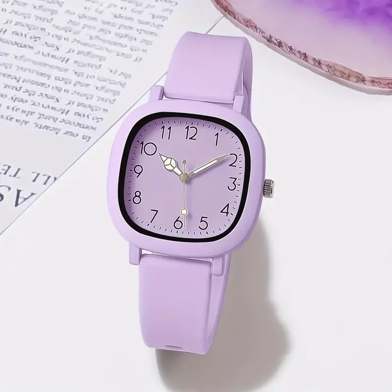 Stainless Steel Women Wristwatches Silicone Ladies Watches Quartz Watch Gif
