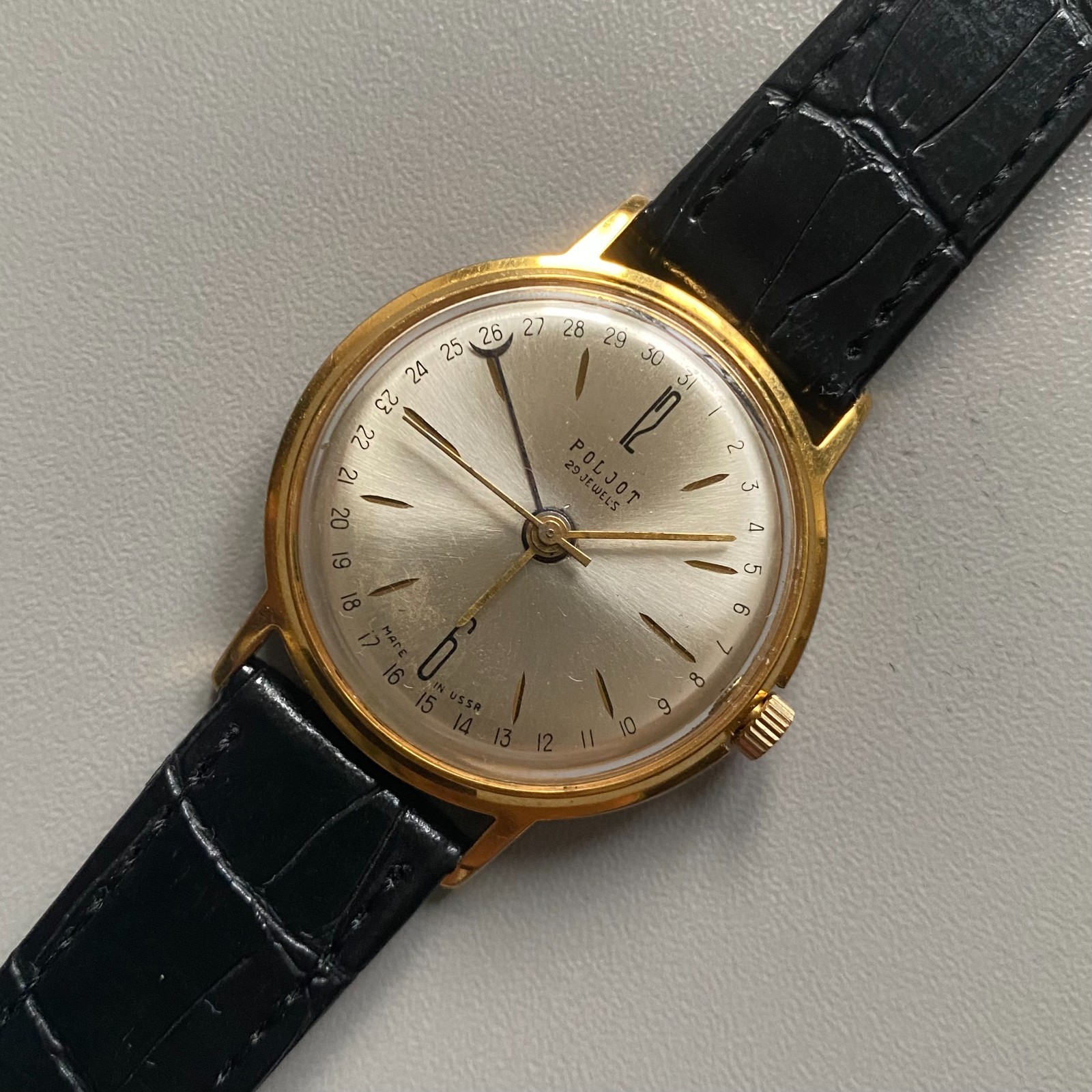 Poljot De Luxe Automatic 29 Jewels “Cosmos” USSR Vintage Men’s Watch Gold Plated