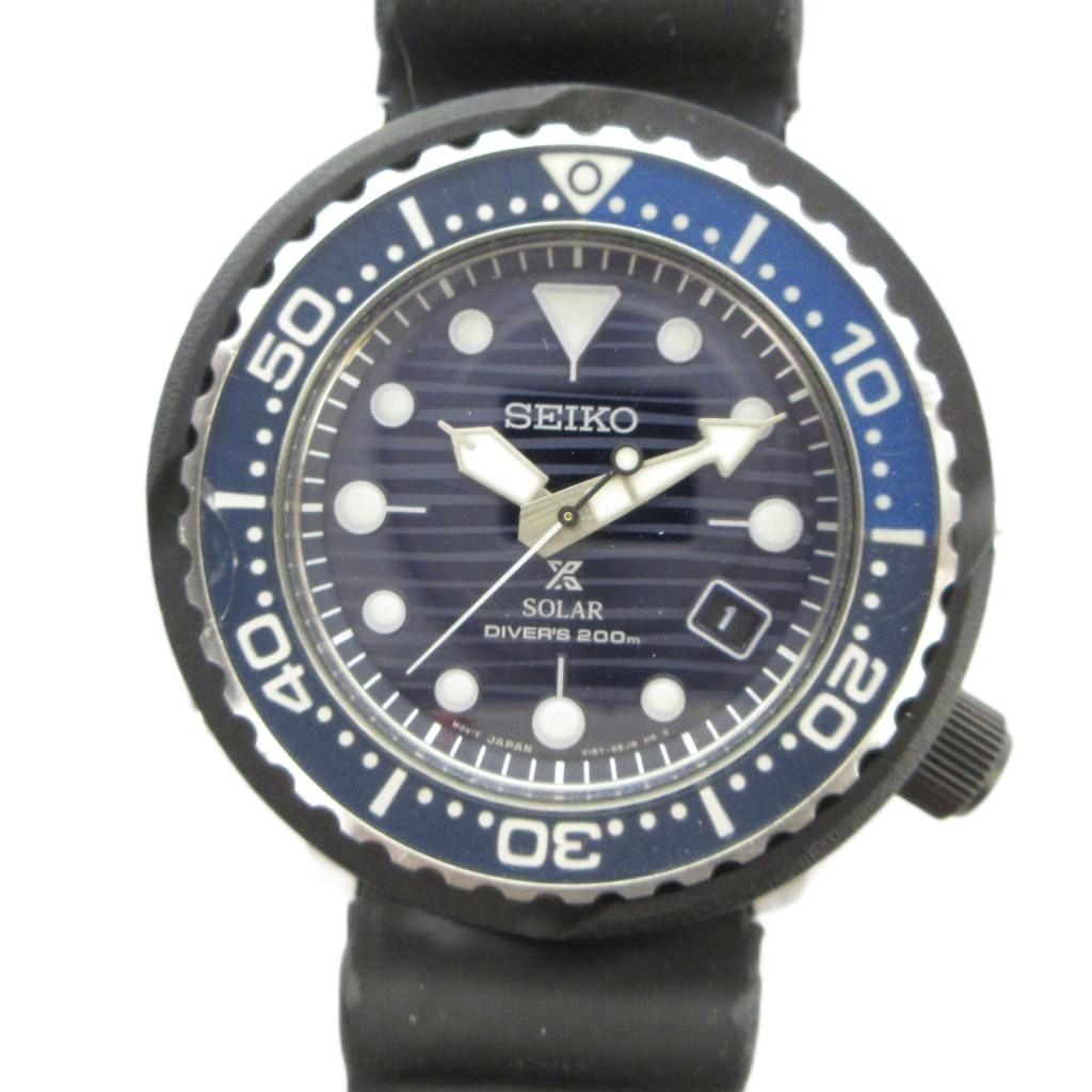 Seiko V157-0CX0 Prospex Diver Scuba Solar Blue Dial Watch, Japan 2nd Unit