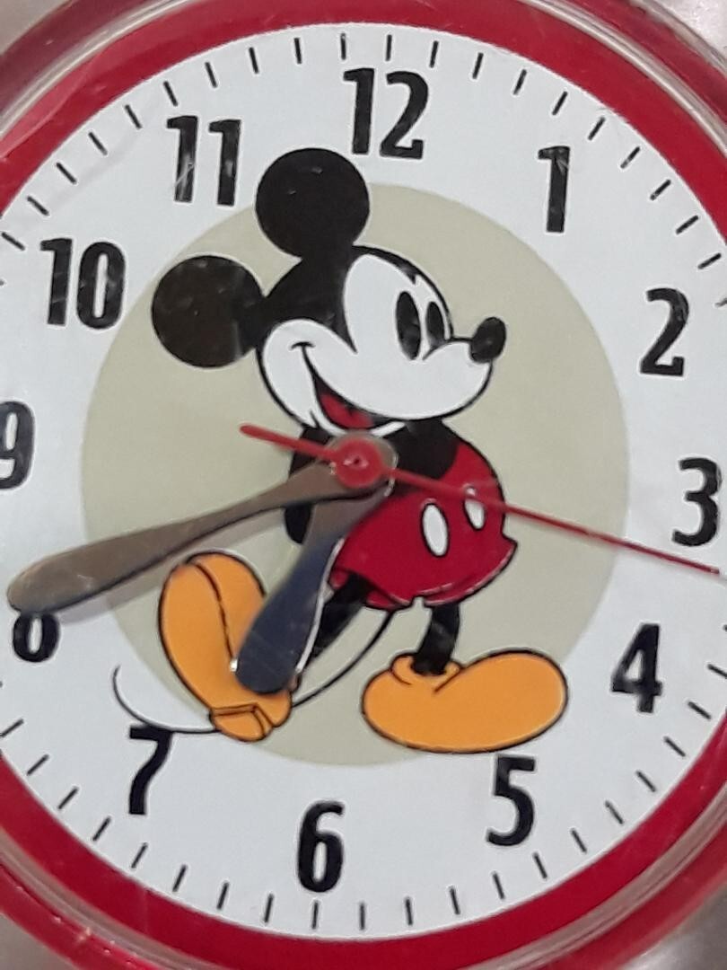 Disney Mickey Mouse Snap Blue Resin Band Watch Vintage ~ TESTED ~