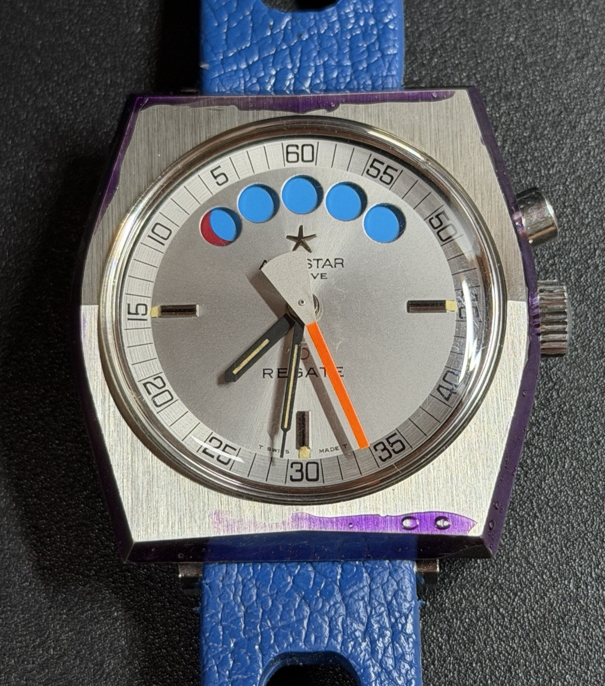 Aquastar Regate Automatic N.O.S. mov.to Lemania Cal. 1345 – vintage watch 1970s