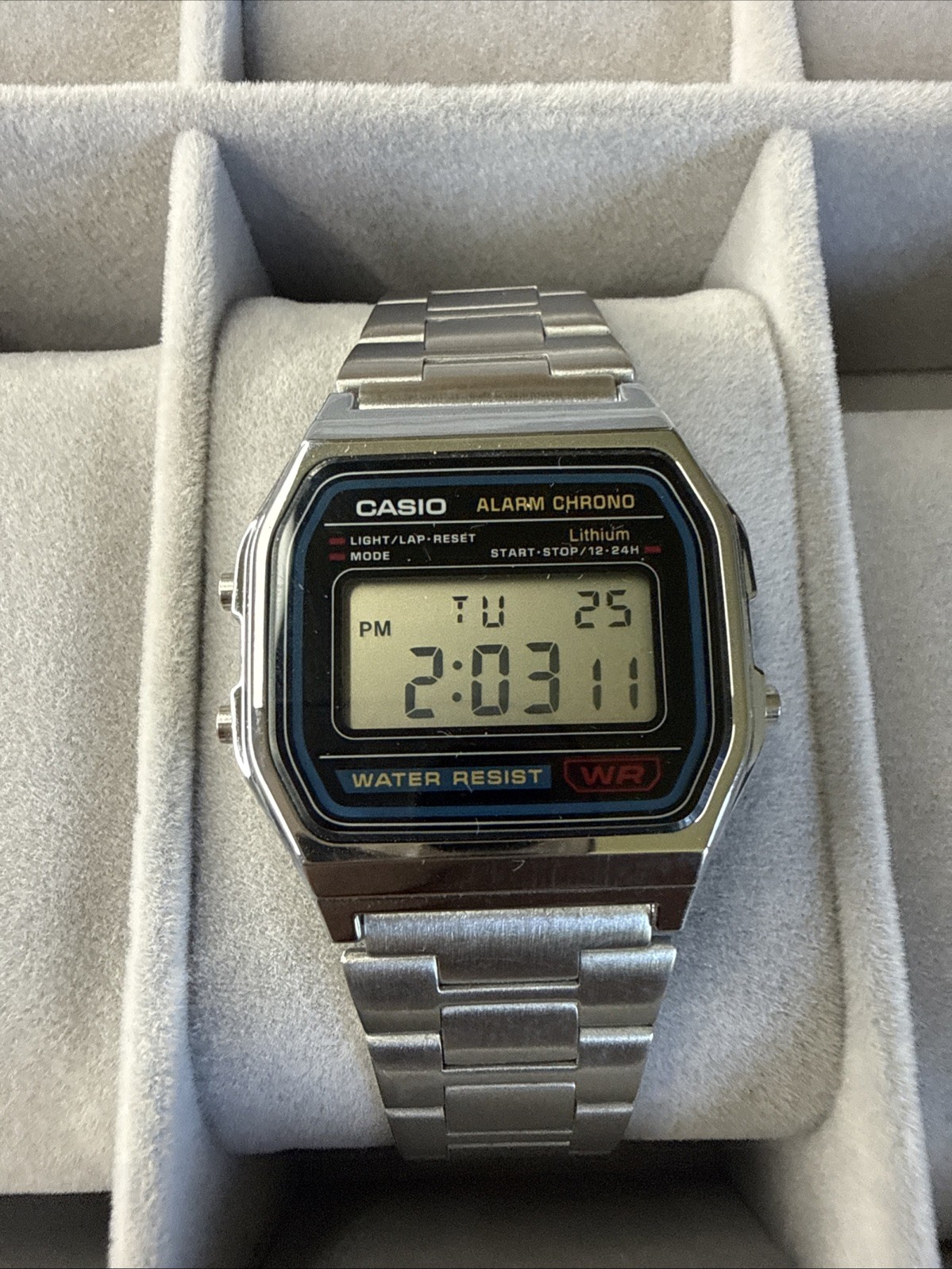 Casio A158WA-1, 7 Year Battery Classic Chronograph Watch, Alarm, Date, NEW (4)