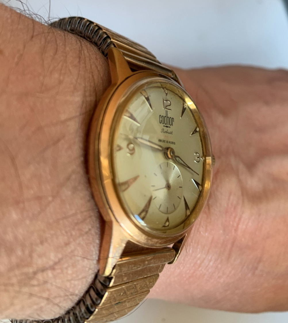 Rare Vintage Codhor Robust 15 Jewel watch Cupillard 233-60 With sub-second dial
