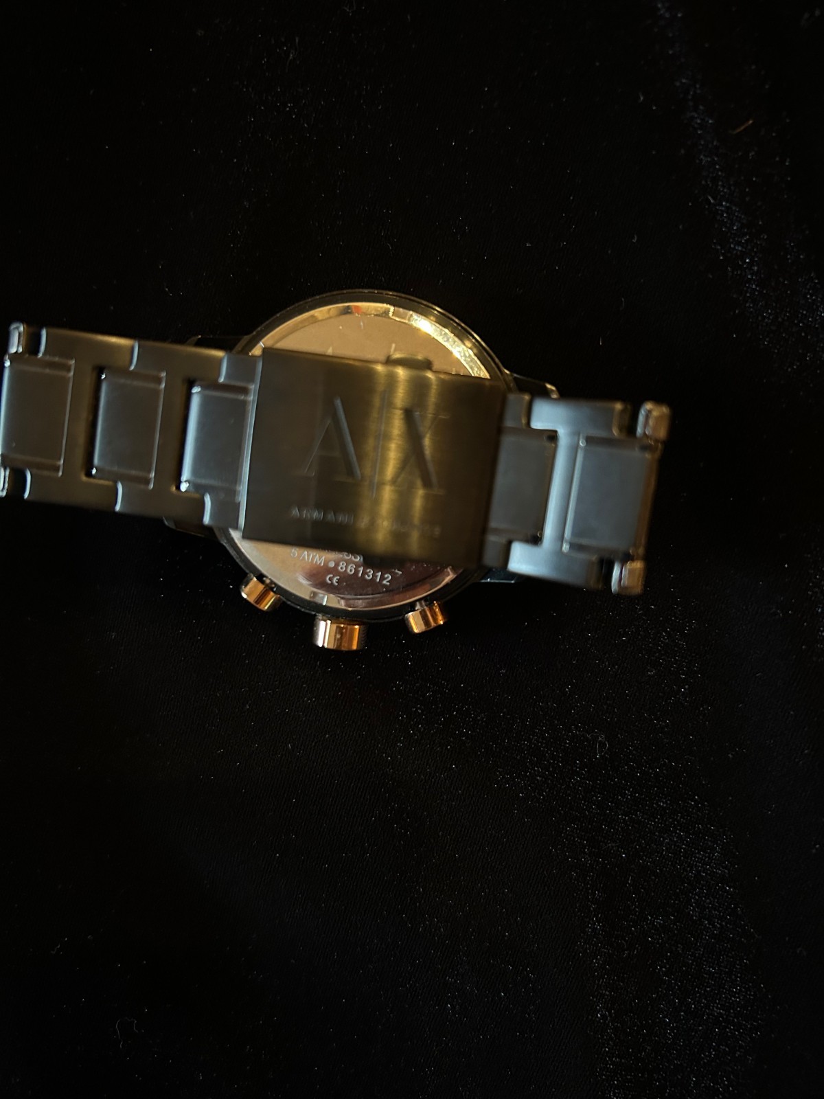 NEW Armani Exchange AX1350 Chronograph Black Dial Black Ion-Plated Men’s Watch