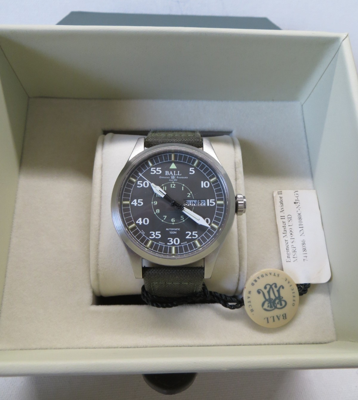 BALL Engineer Master Aviator II NM1080C-N5J-GY | Gray Dial | Auto | Box & Papers