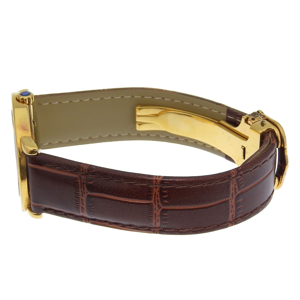 CARTIER Must Rondo Watches W1006822 IvoryDial Plated Gold/leather Quartz A…