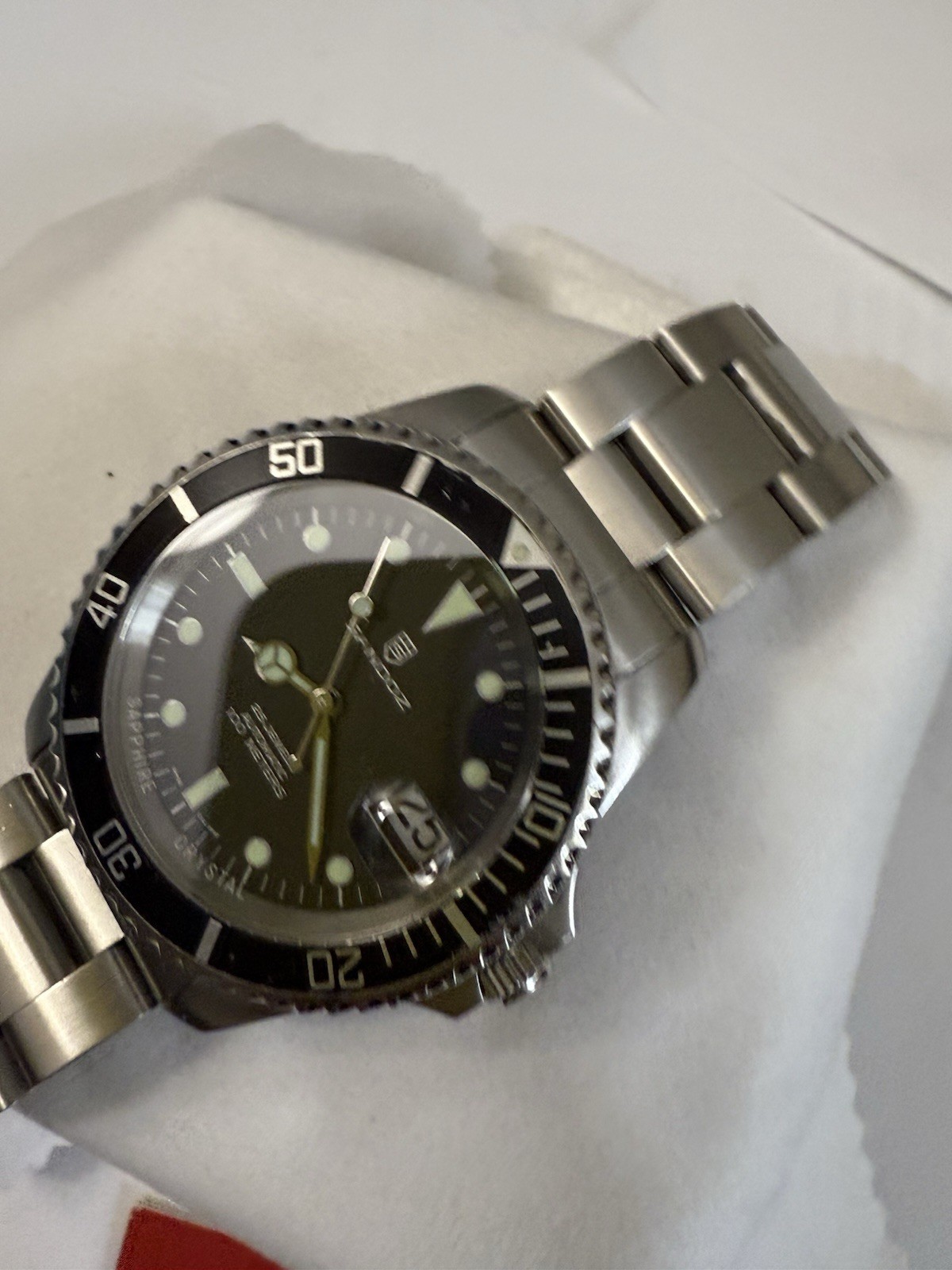 Sandoz Mechanical Automatic Divers Watch With Box And Papers! EXCELLENT