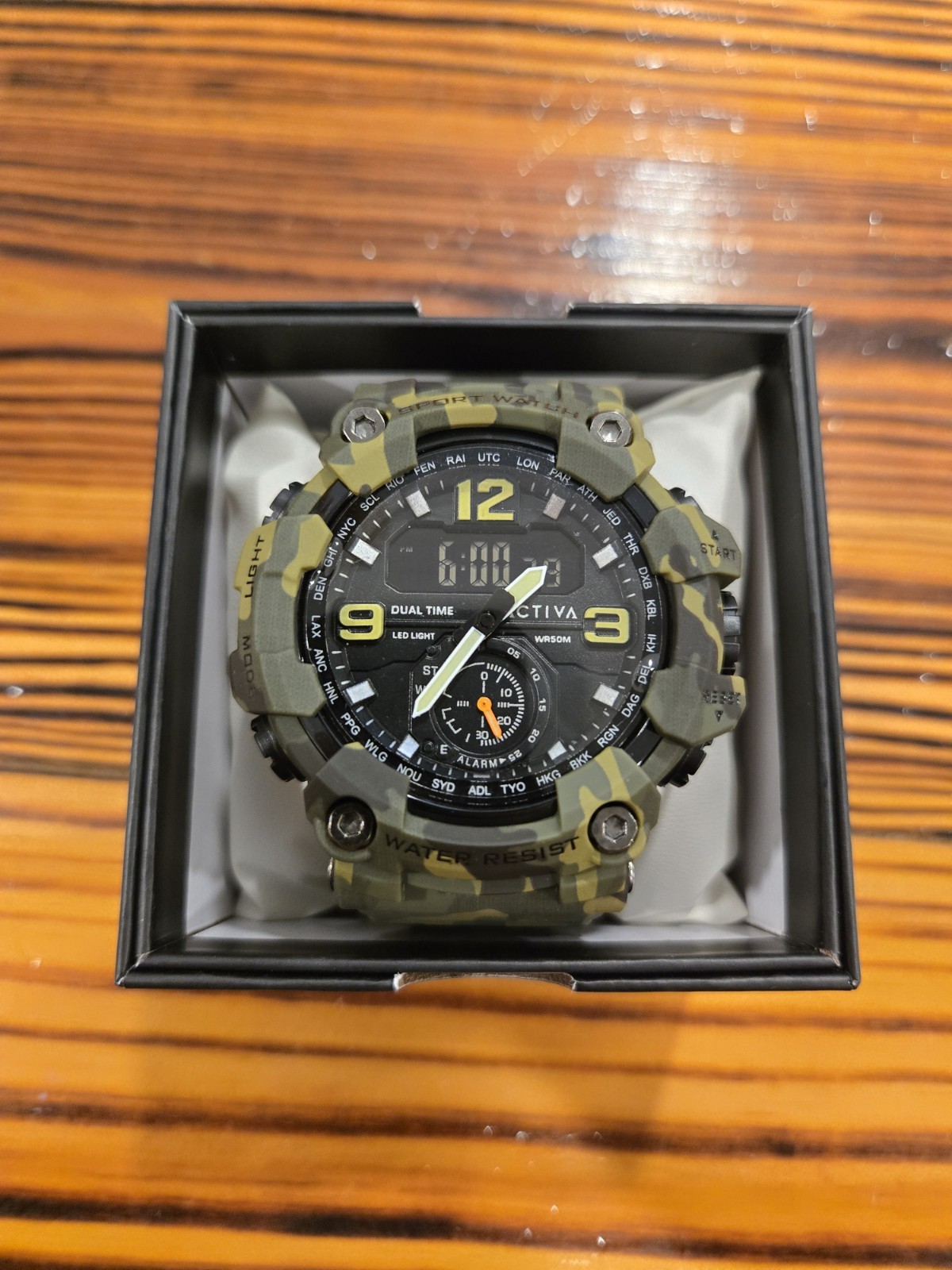 Activa X Invicta BlackOps ACW1637-004 Men 52mm Dual Time Camo Sport Watch