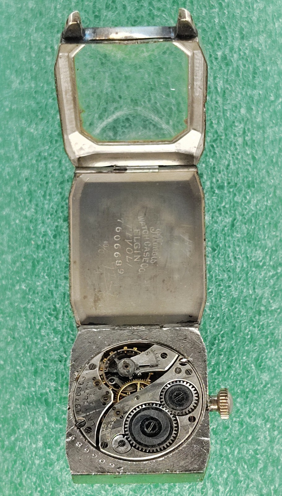 lot C2448 Lady Elgin Hindged Fancy Engraved Case Manual Wind Vintage Watch Parts