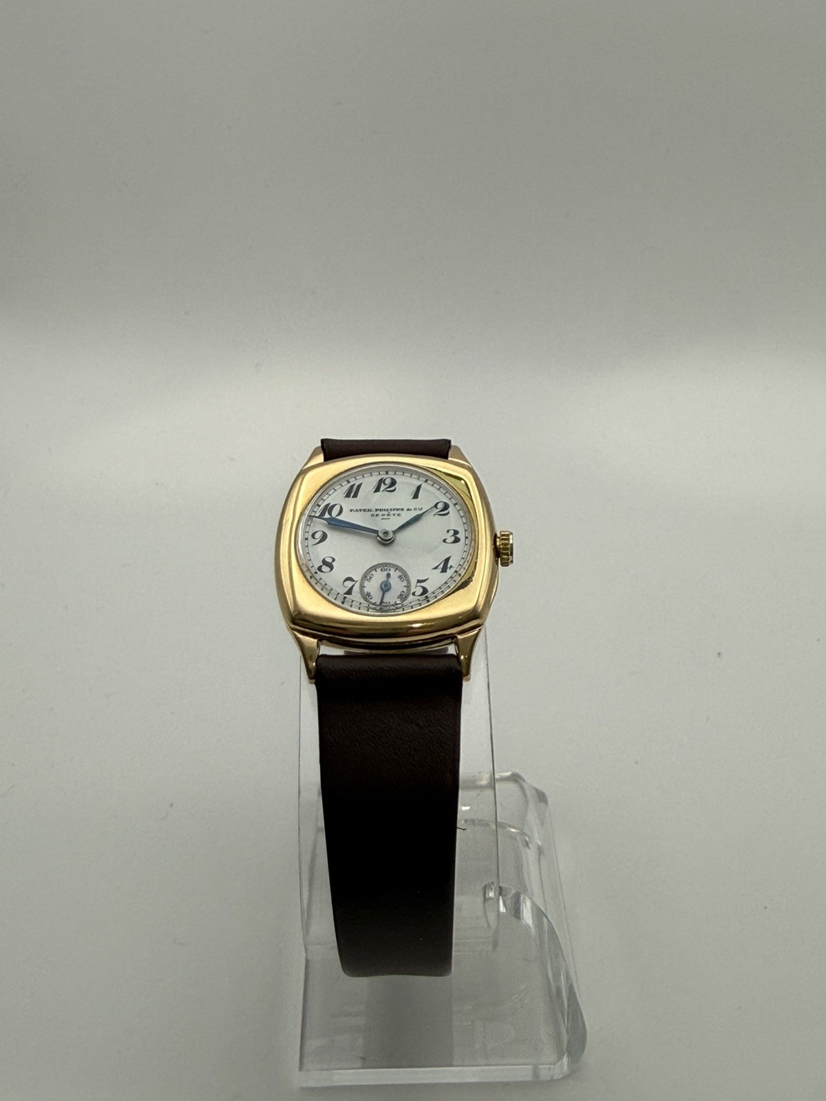 Rare Patek Philippe 30 x 40 mm 18K Yellow Gold Enamel Dial Watch 1924 w/ extract