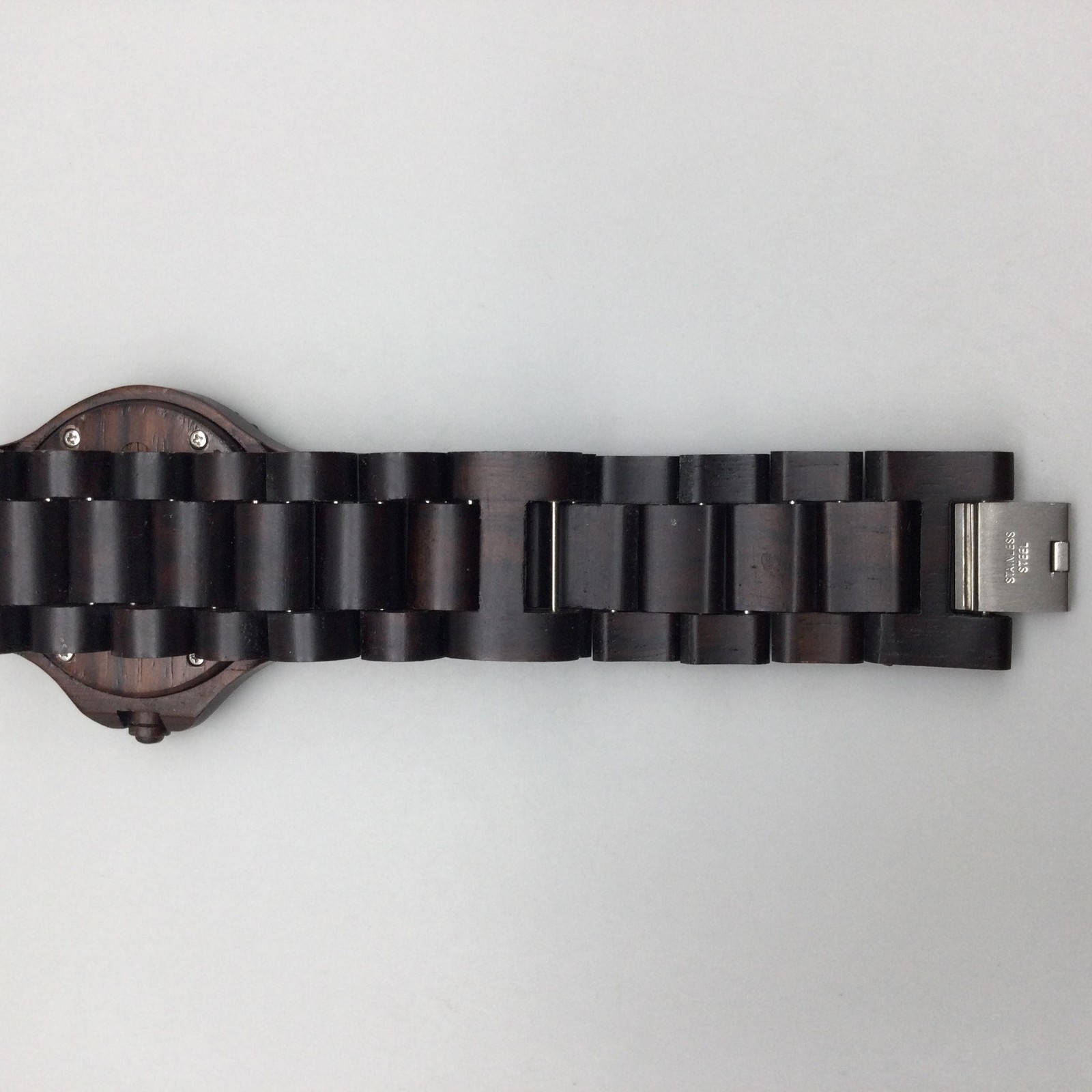 WeWOOD Mens Watch 41mm Brown Dial Dark Wood Bracelet New Battery 8.25″