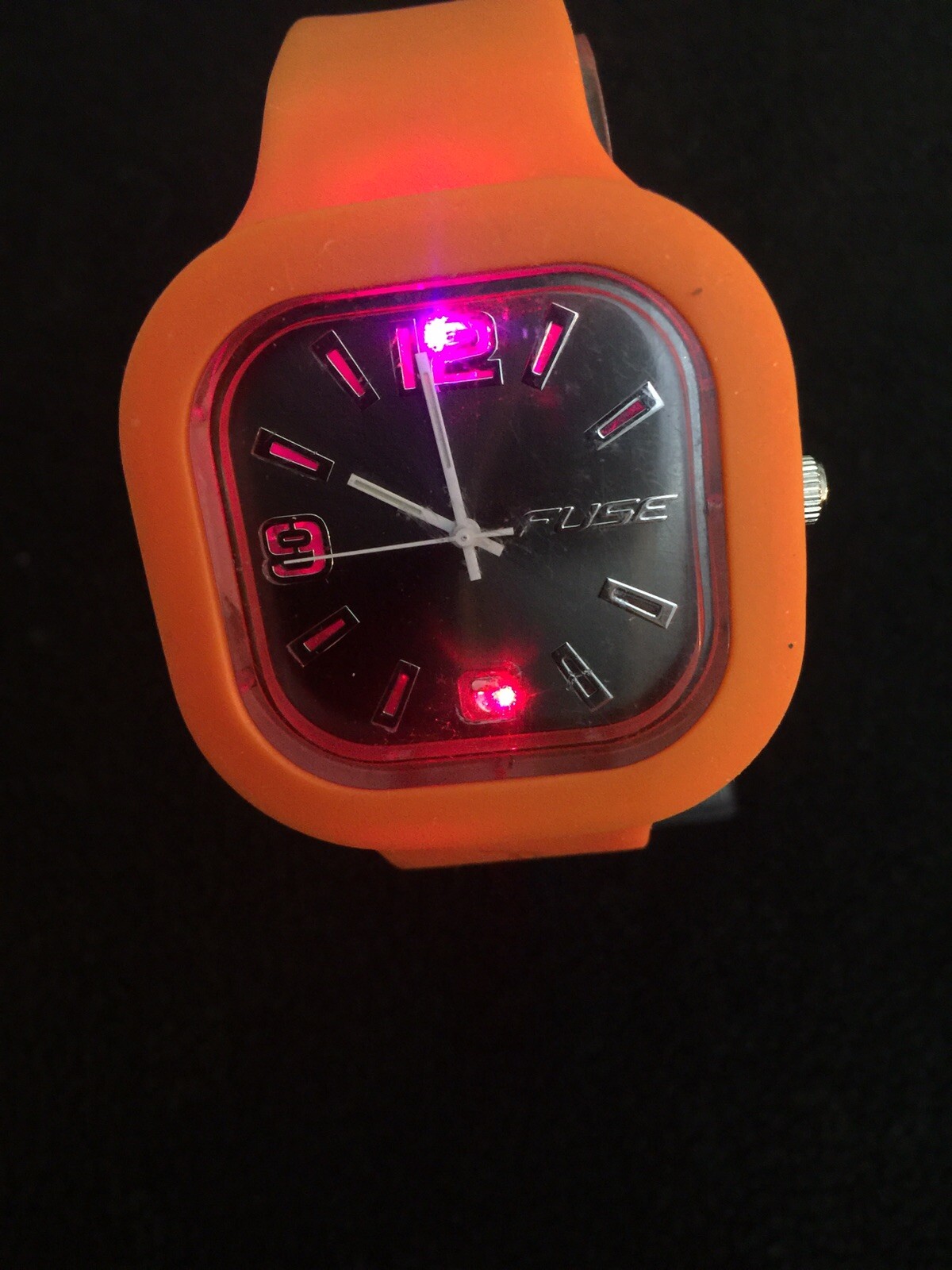 fusee watch, With Flashing Light Ladies Quartz,2 New Battery’s Orange ,dark gray