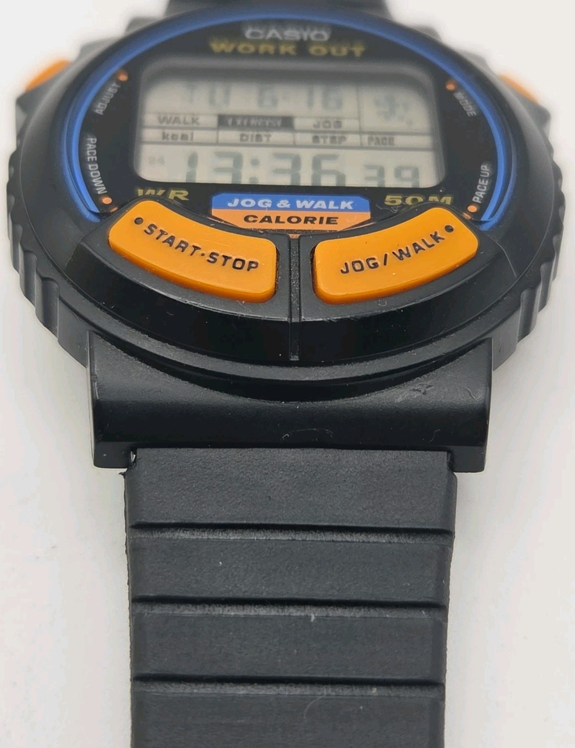 Vtg Casio JC-10 40mm Case Work Out Jog Walk Calorie Digital Watch New Batteries