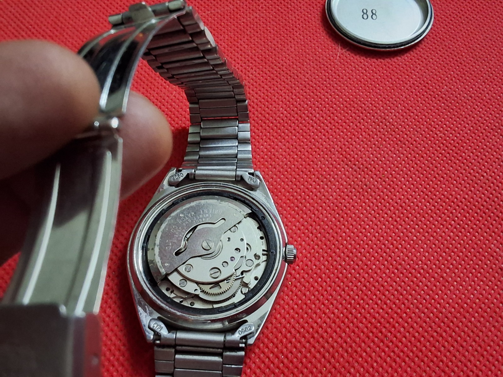Vintage Orient Crystal Automatic Three Star 21 Jewels Wrist Watch Japan Made.