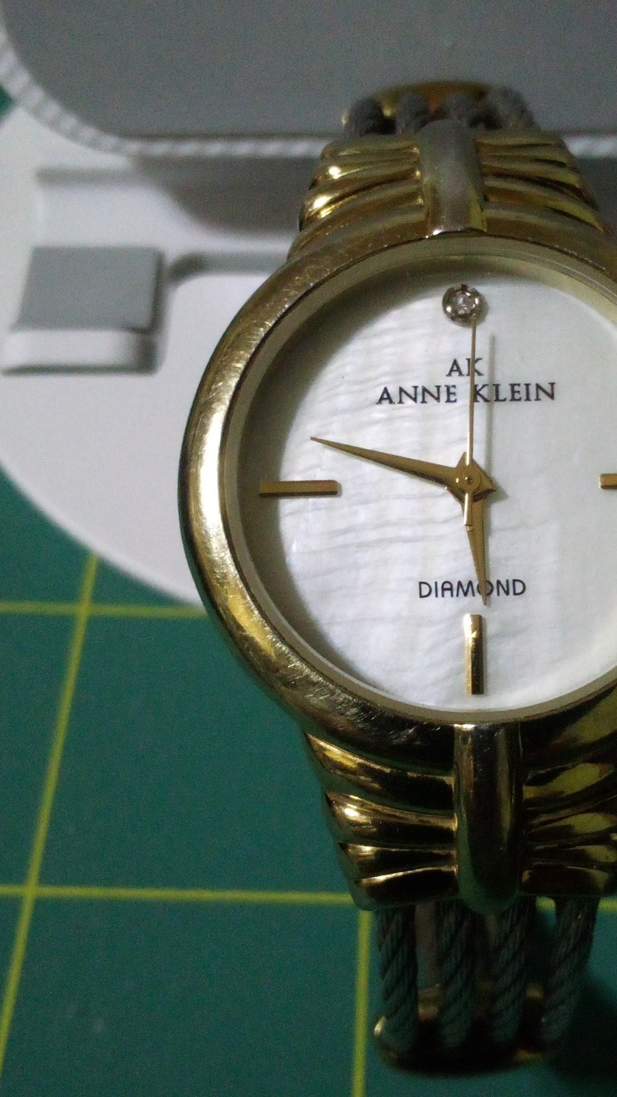 Anne Klein AK Vintage Women’s Quartz White Dial Diamond Accent Two-Tone 30mm