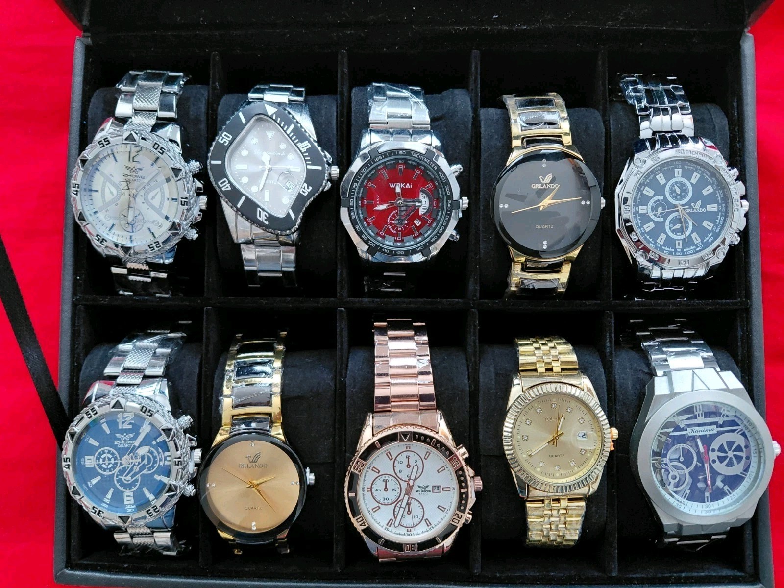 10 NEW Men’s Watches CLOSEOUT OVERSTOCK CLEARANCE DEAL Men Watch Lot USA 250th