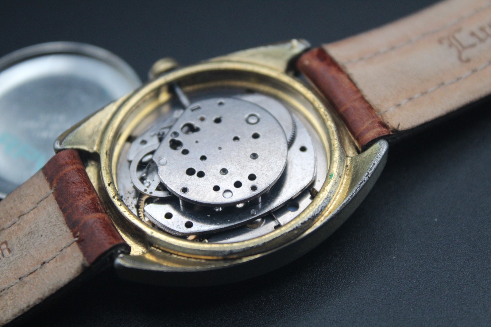 Vintage Timex Manual Wind Day-Date “Telephone Dial” Brown Dial Watch