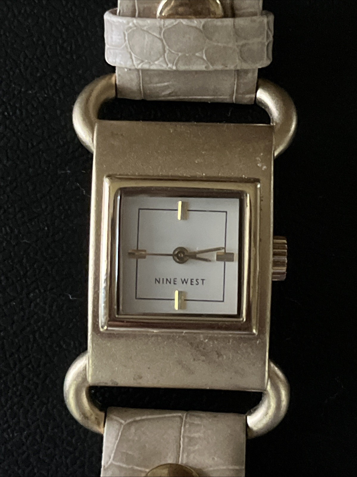 Nine West Women’s Gold-Tone And Tan Leather Strap Adjustable Wristwatch NW/1046