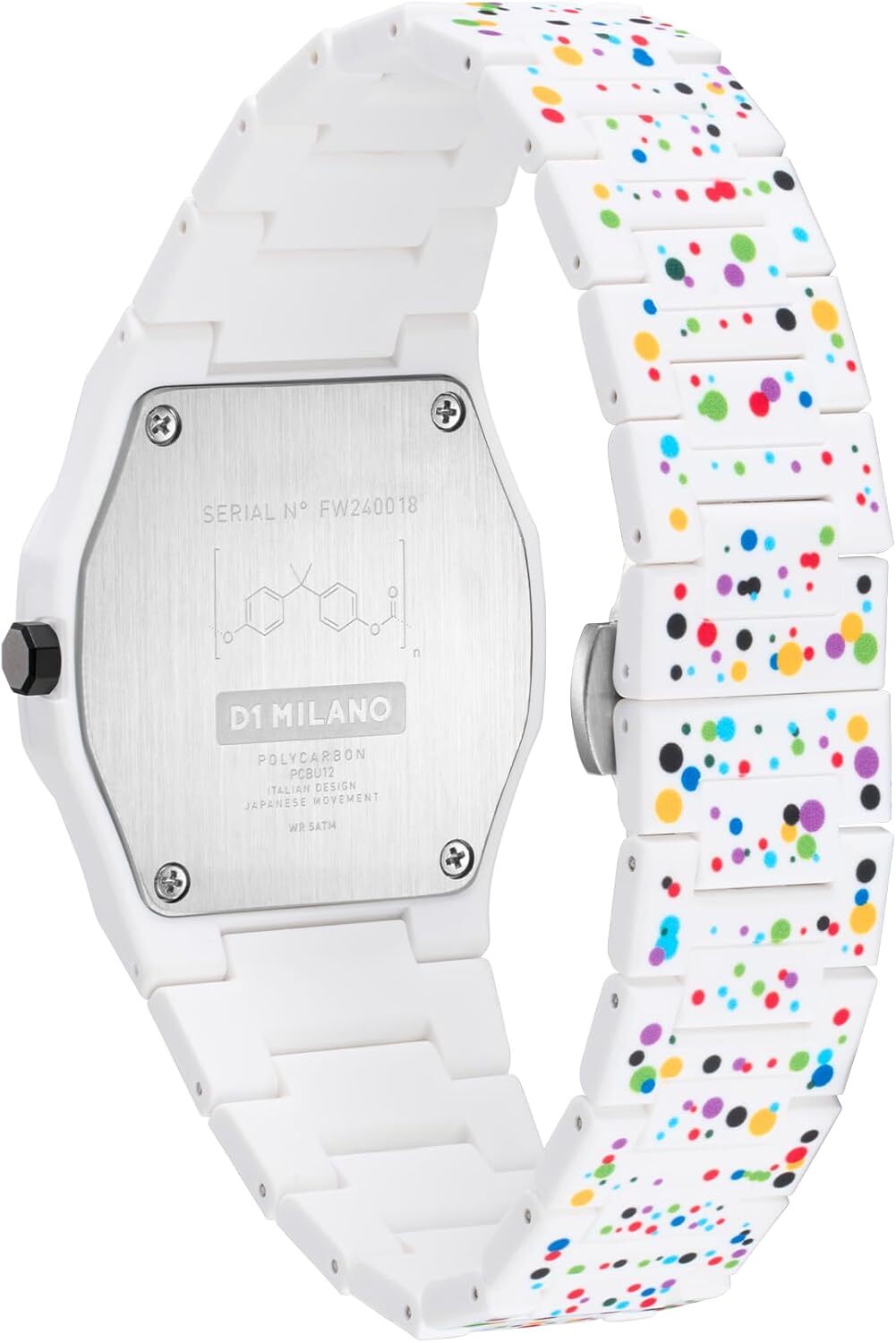 [D1 MILANO] Watch PCBU12 Polycarbonate Dot 02 37mm White