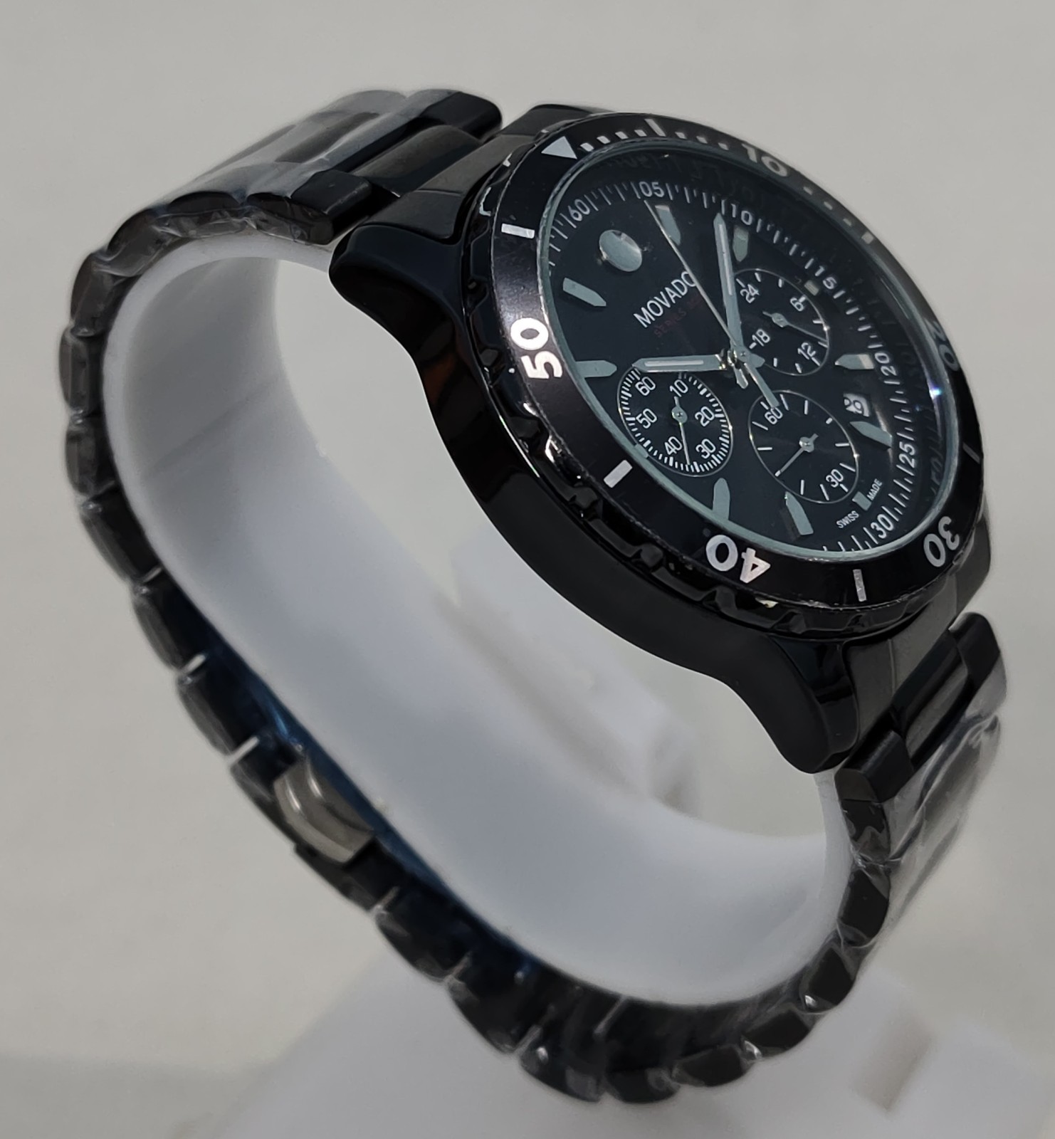 Very Rare Versace Quartz Black Dial Date Swiss Made For Man’s Wrist Watch