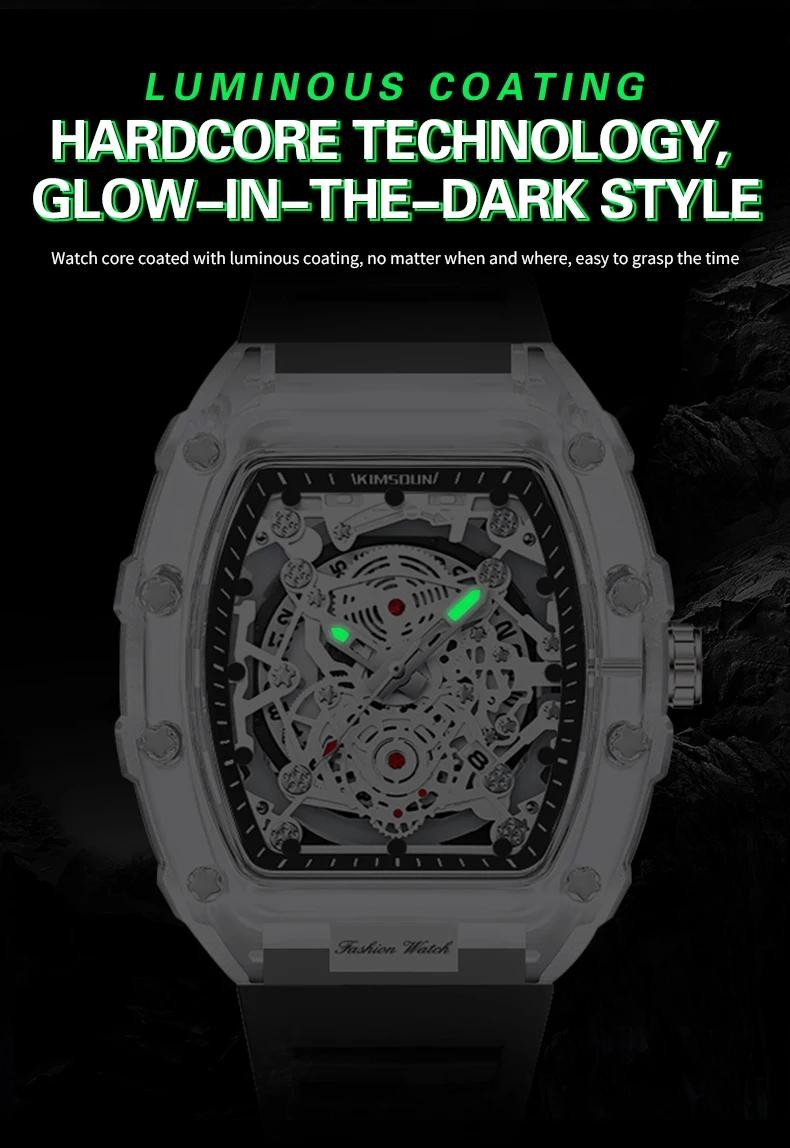 KIMSDUN Transparent Men’s Watch Quartz Wristwatch Luminous Waterproof watch