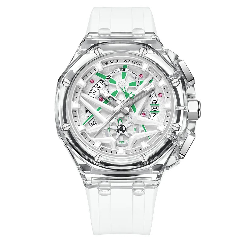 Men’s Quartz Watch Rubber Strap Waterproof Luminous Date Sport Male Wristwatch