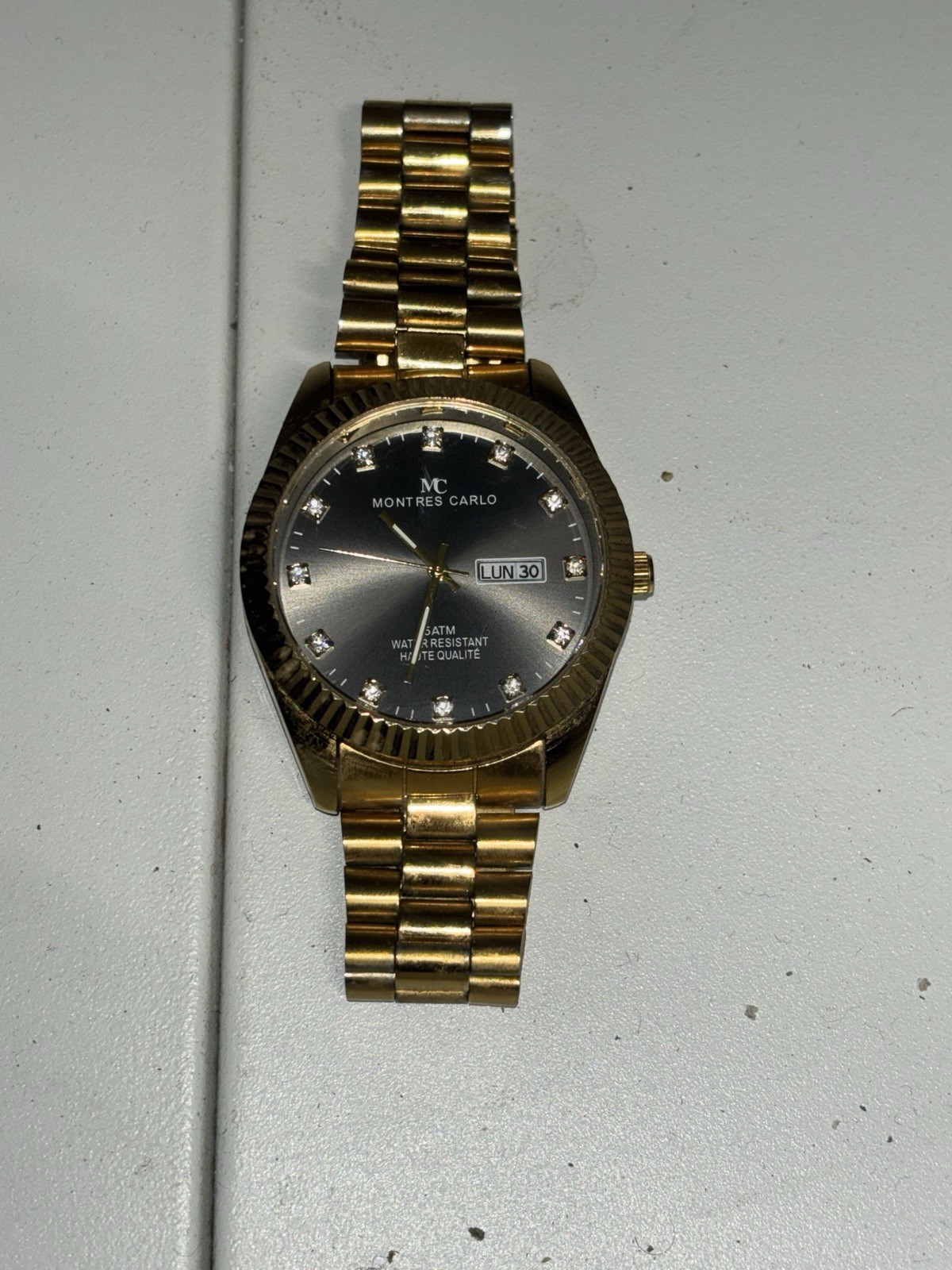 Montres Carlo RX Designer Style Luxury Dress Watch Black Date Dial Crystal Hours