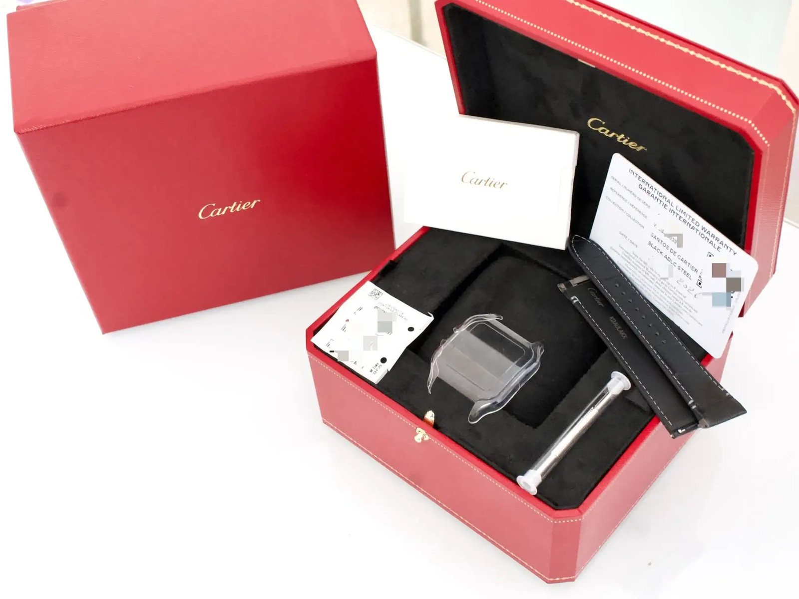 Cartier Santos WSSA0039 Large ADLC Automatic 39.8MM Mint Factory Warranty Box
