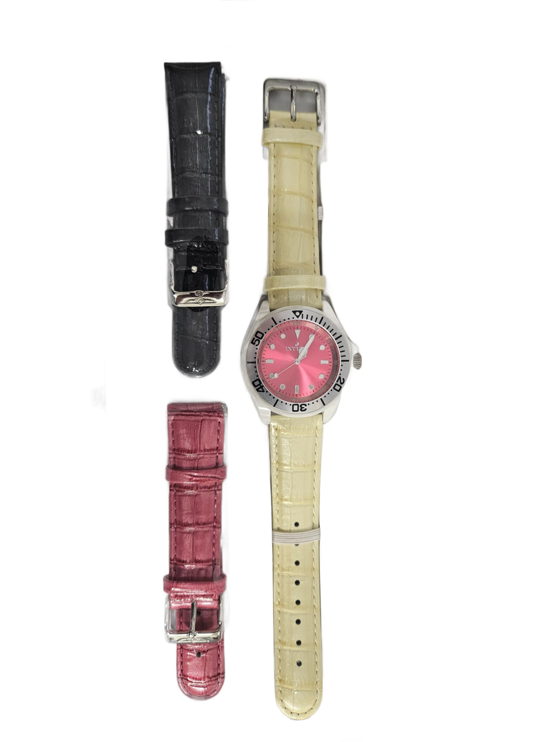 Invicta 11298 Pro Diver Ceramic Interchangeable Leather Strap Womens Watch