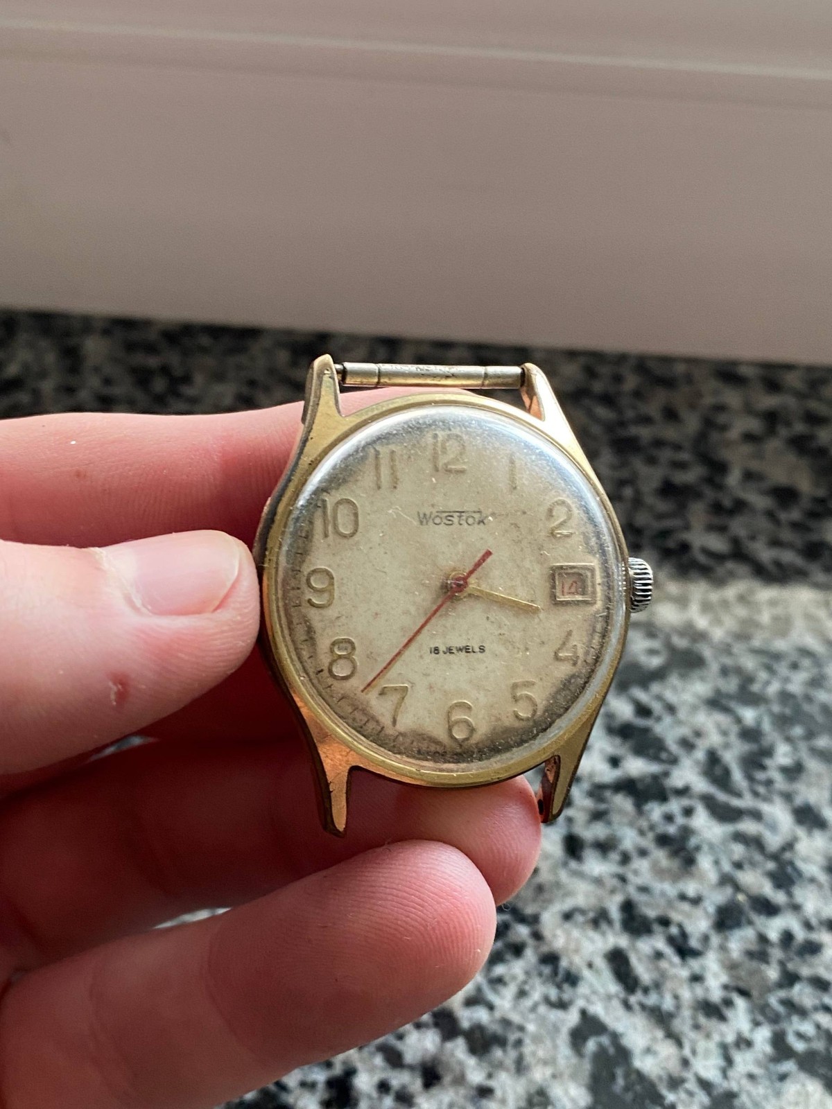 V intage Rare Wostok Watch Soviet USSR mechanical Wristwach Gold Plated AU