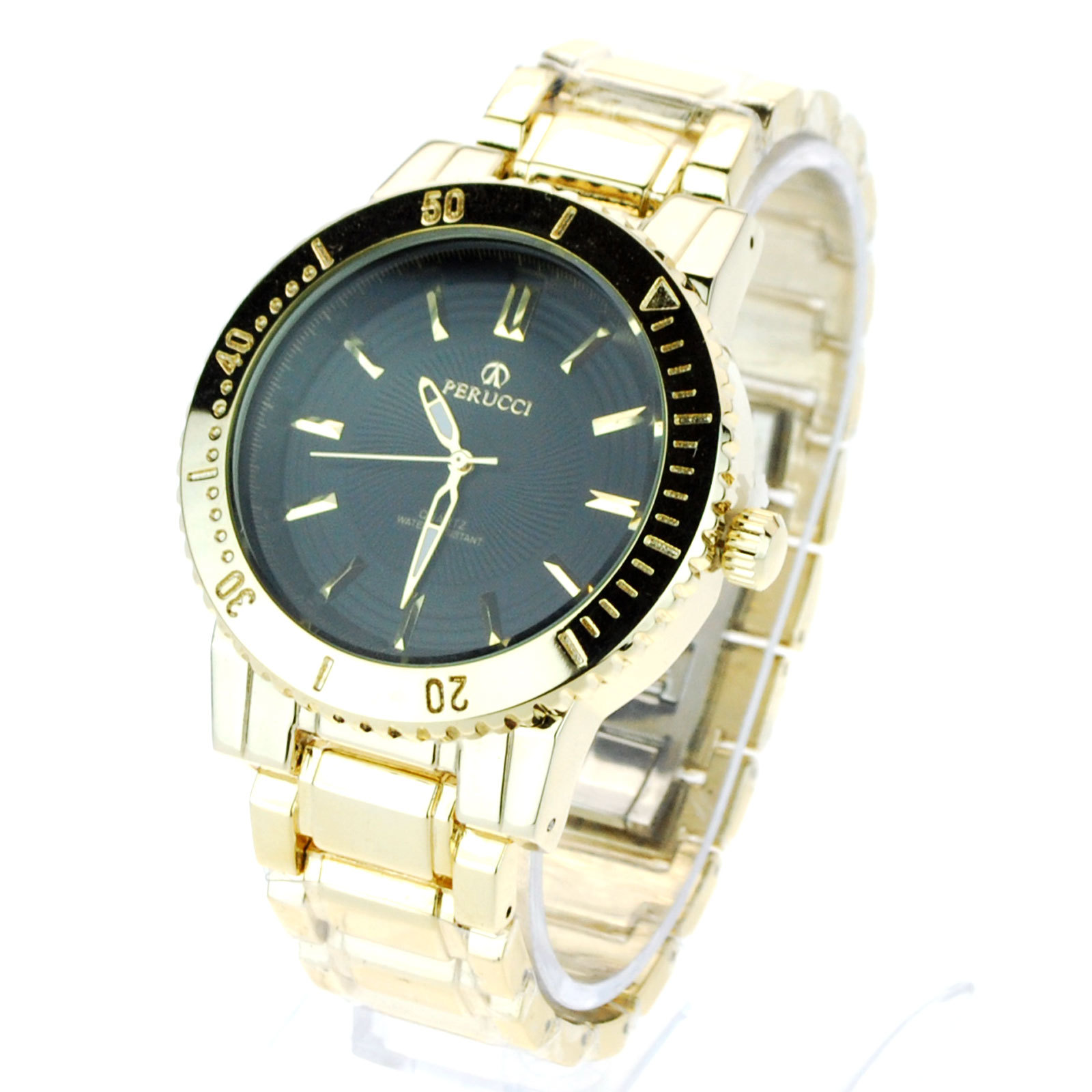 Mens Designer Fashion Luxury Plated Metal Dress Analog Round Wrist Watch