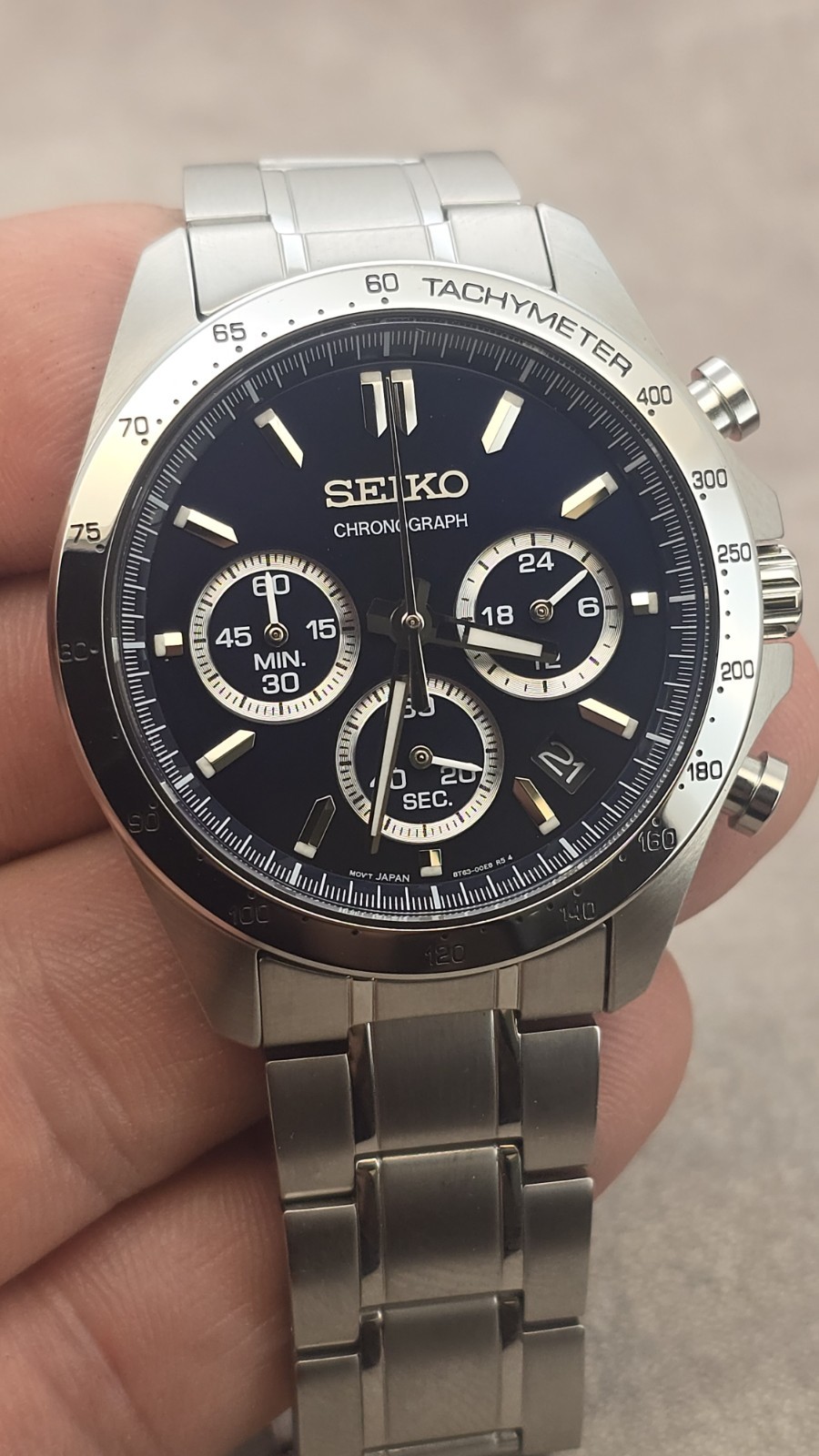 JDM Seiko Men’s Spirit Navy Blue Watch SBTR011 Stainless Steel