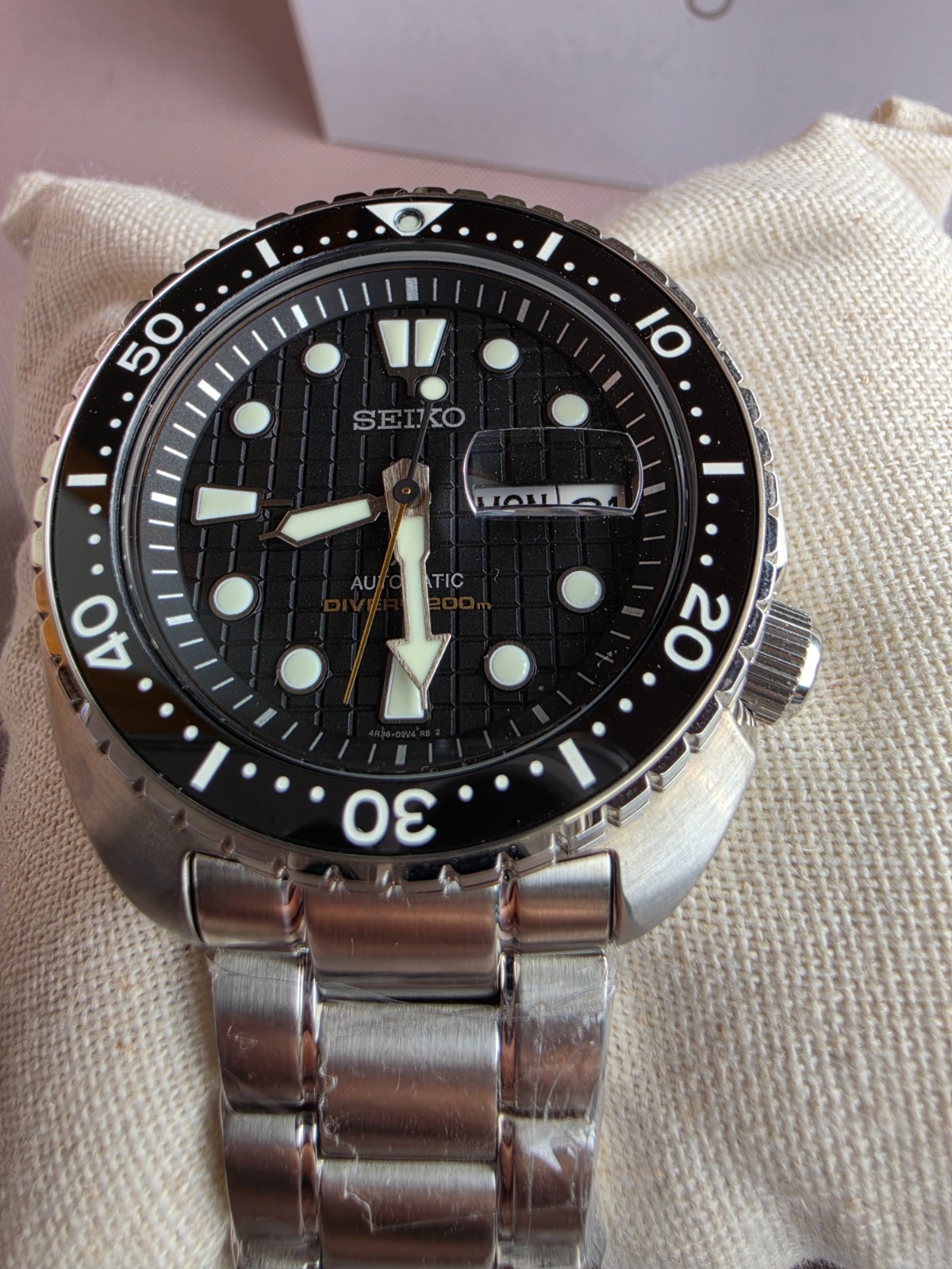 SEIKO ProspeX SRPE03K1 King Turtle Watch Automatic Diver Watch Steel Black NOS