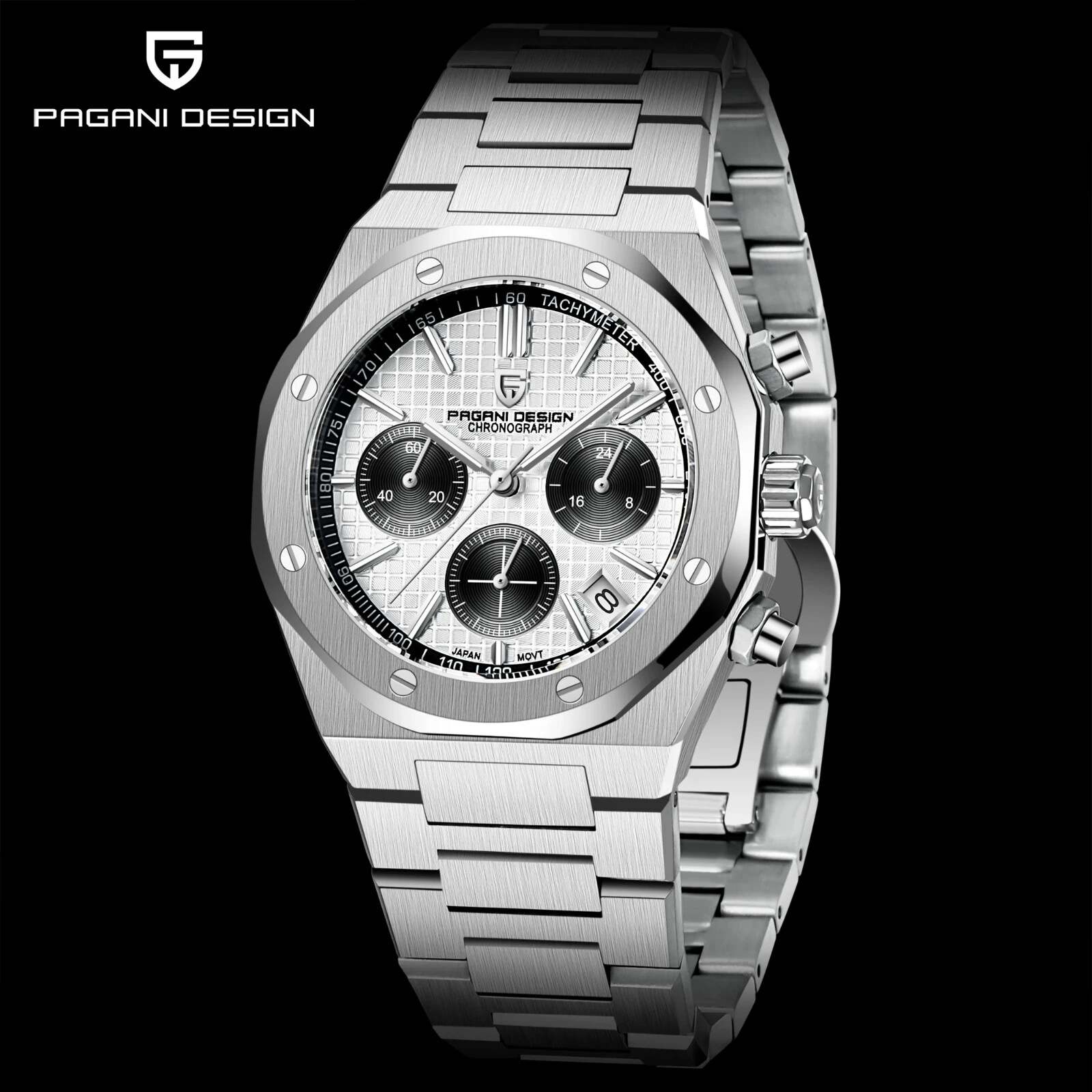 PAGANI DESIGN 2024 New Stainless Steel Watch Luxury Sports Chronograph Quartz